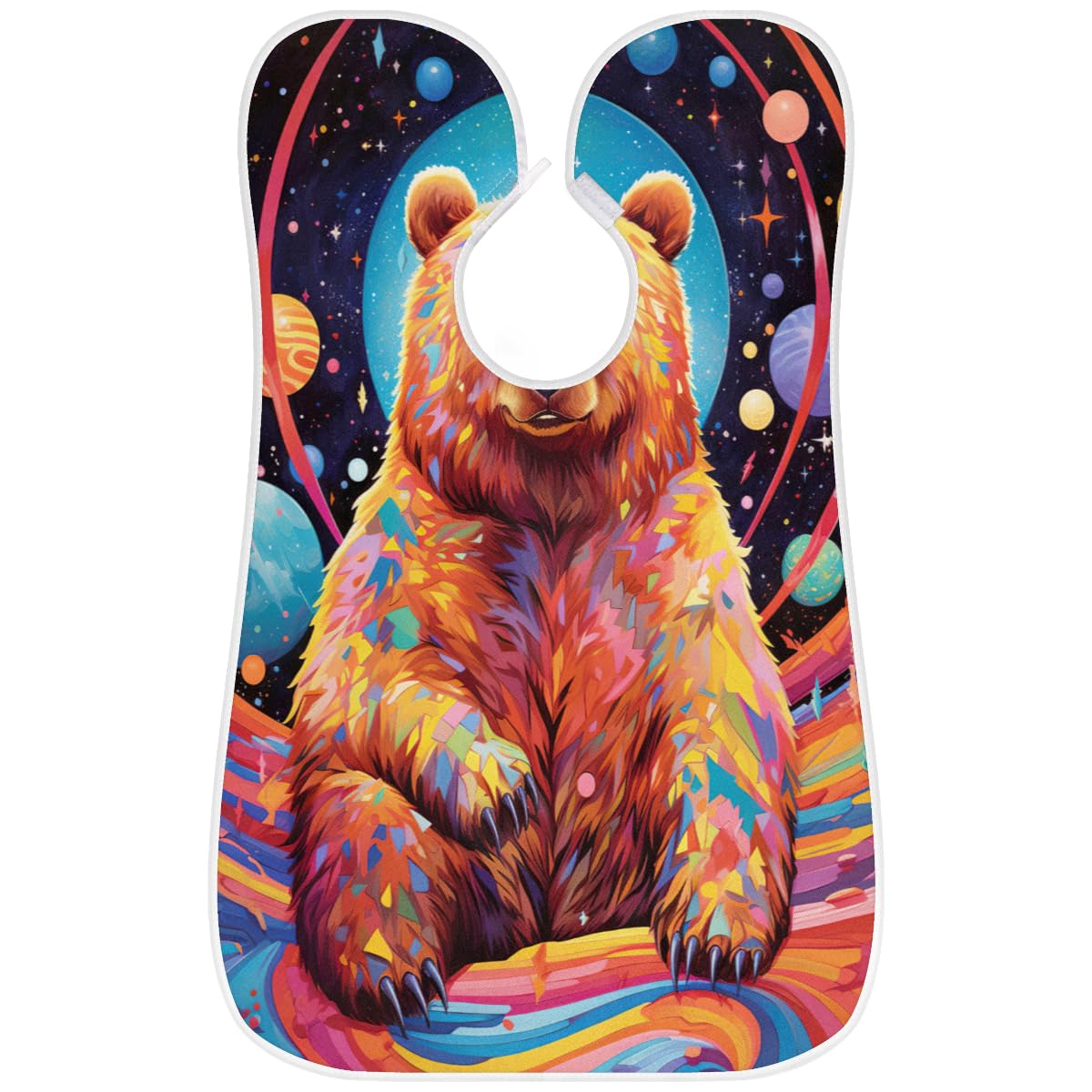 **Men's Cute Bear Galaxy Beard Shaving Bib - Waterproof Hair Dye Apron for Barbers & Stylists - Sink Hair Catcher & Beard Trimming Tool - Perfect Gift for Grooming & Salon Use**