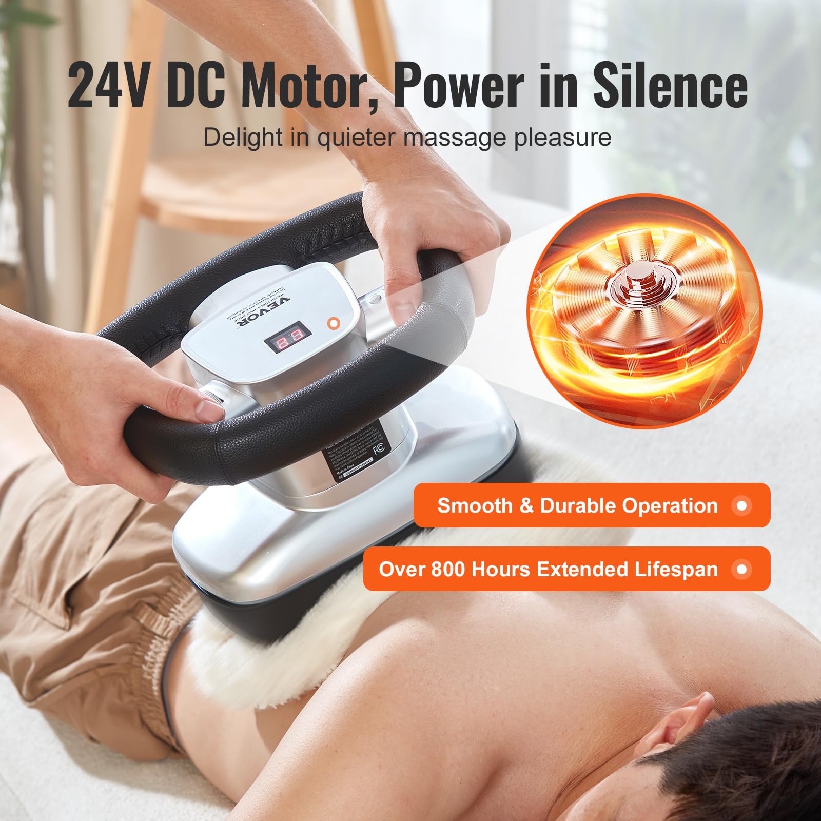 VEVOR Professional Chiropractic Massager with Heat & Adjustable Vibration - Handheld Therapeutic Body Massager for Back, Neck & Shoulder Pain Relief - Perfect for Home, Office & Travel Use