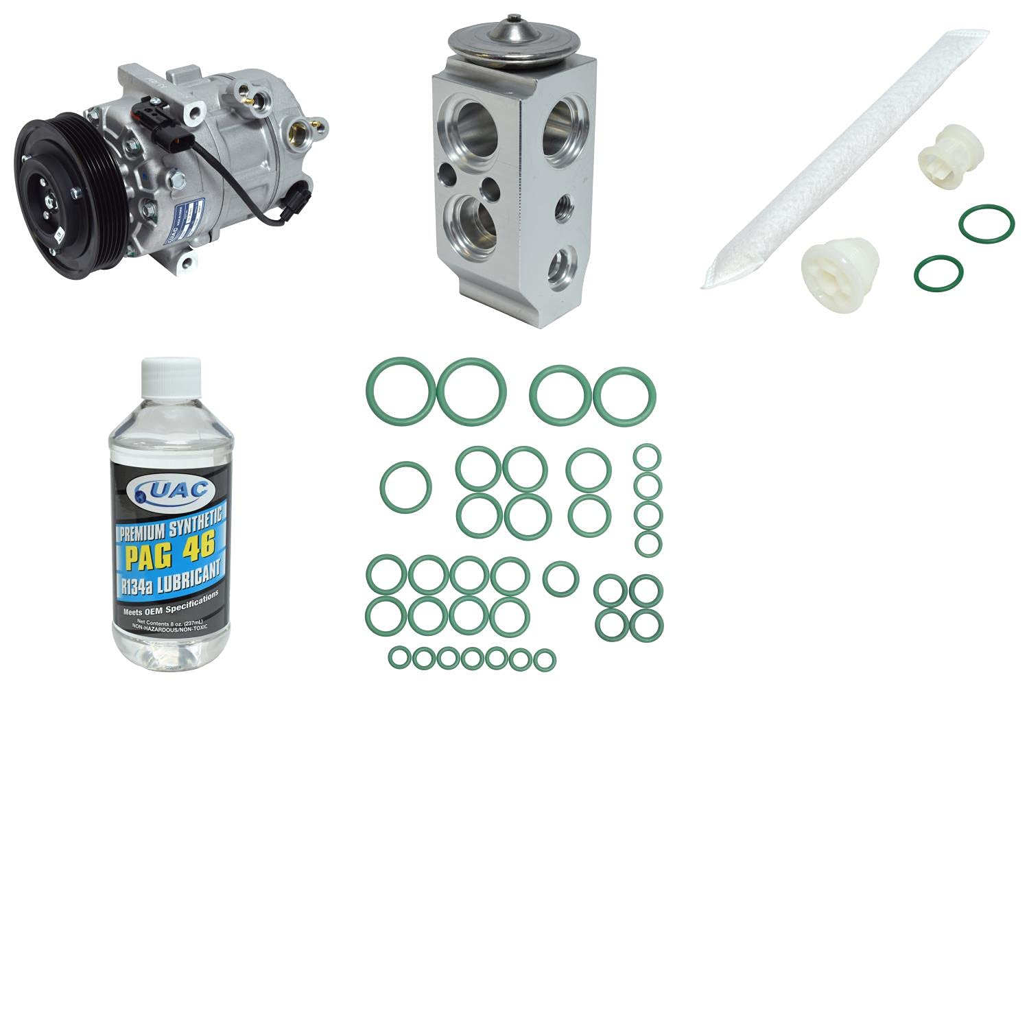 HVAC A/C Compressor Replacement Kit - Compatible with Multiple Car Models - High Performance Auto AC Repair Kit for Home Mechanics & Professionals - Perfect for DIY Car Maintenance & AC System Repairs