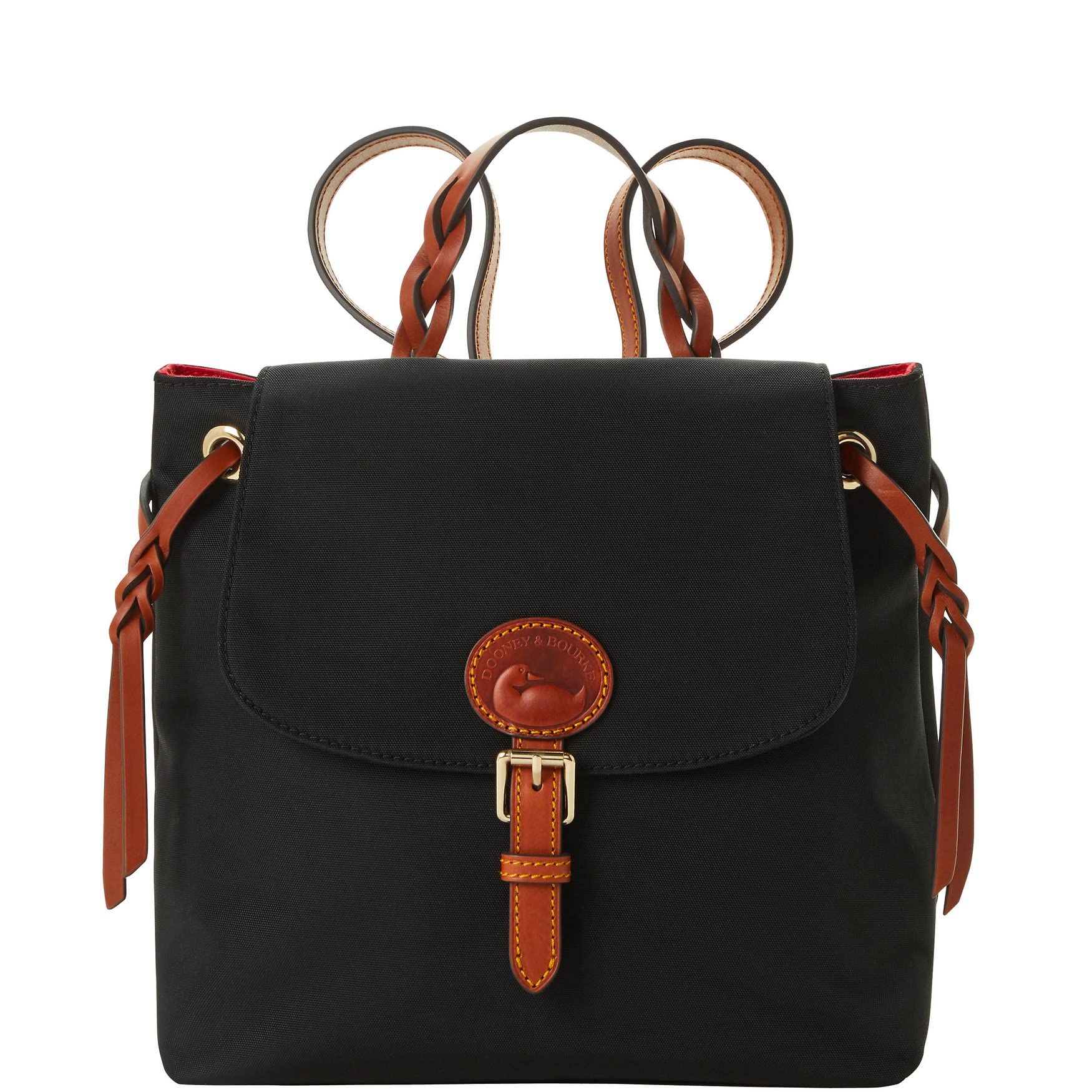 Dooney & Bourke Women's Nylon Flap Backpack Handbag - Black | Stylish Everyday Purse for Work, Travel & School