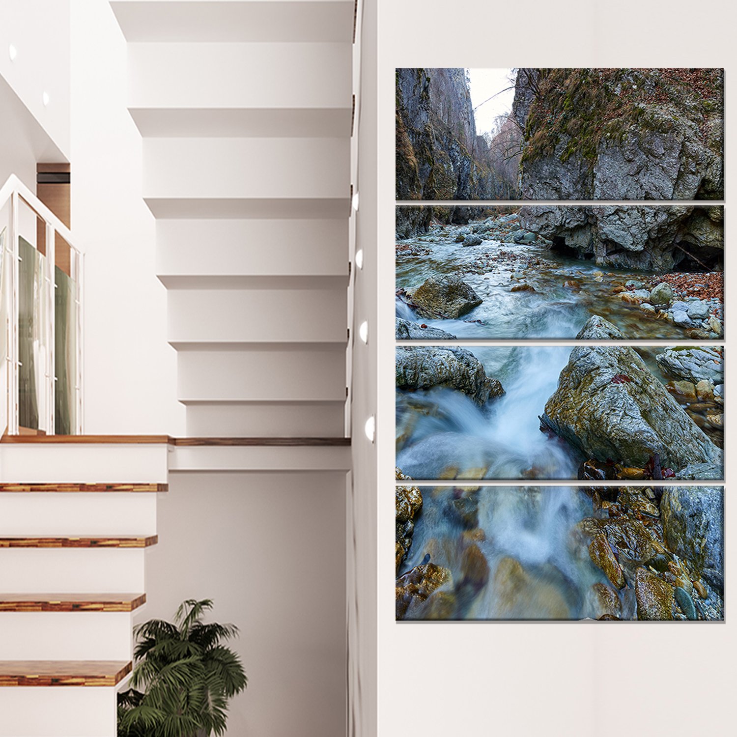 Designart Blue Water River Landscape Canvas Wall Art Print - Stunning Photography for Living Room, Bedroom & Office Decor