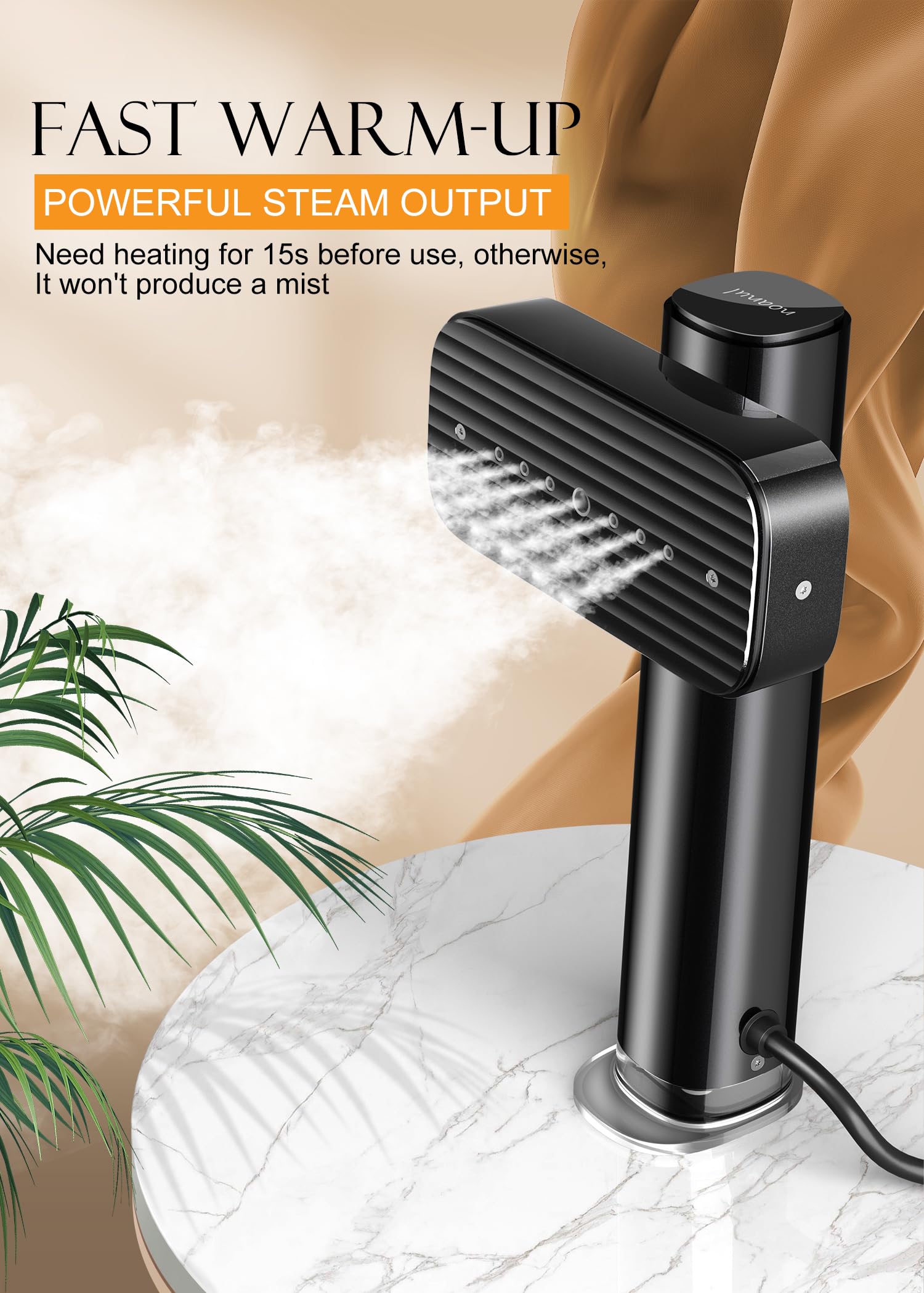Portable Handheld Garment Steamer - 15s Fast Heat-Up, 90ml Water Tank with Heat-Resistant Gloves - Wrinkle Remover for Clothes, Fabric, Dresses & Suits - Perfect for Home, Office, Travel & Business Trips
