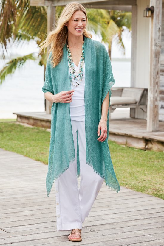 Elegant Shimmering Sequin Ruana Wrap - Women's Fashion Shawl for Parties & Evening Events