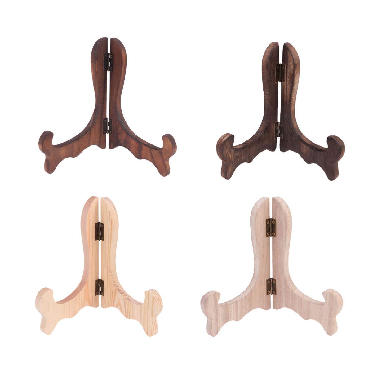 BESPORTBLE 4-Pack Wooden Photo Holder Clip Stand - Plate Display Easel for Picture Books, Decorative Plates, Tablets & Wedding Photos | Perfect for Home Decor, Office Displays & Event Showcases