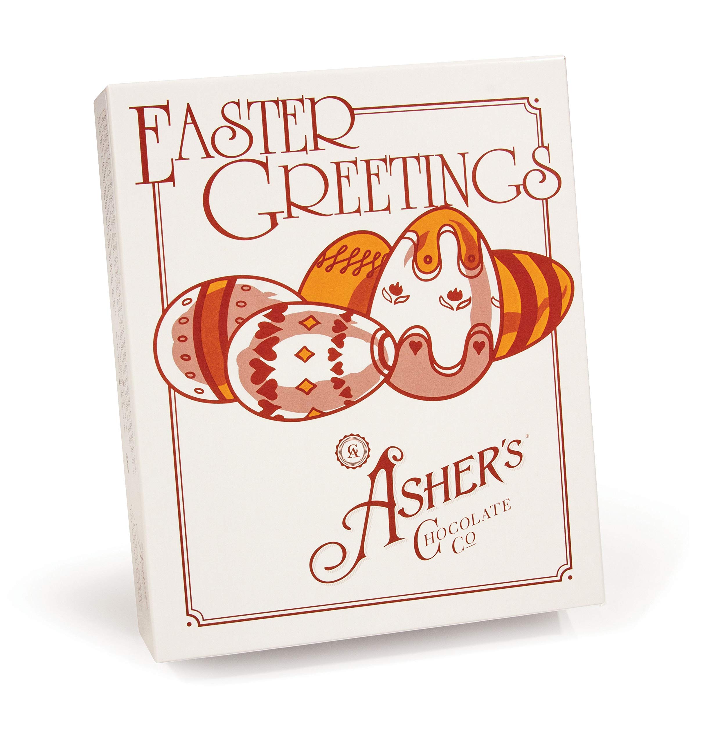 Asher's Premium Chocolate Coated Easter Eggs - Kosher Milk Chocolate & Peanut Butter Meltaway - Small Batch Handcrafted Chocolates Since 1892 - 24pc Spring Gift Box for Easter Celebrations, Holiday Parties & Family Gatherings