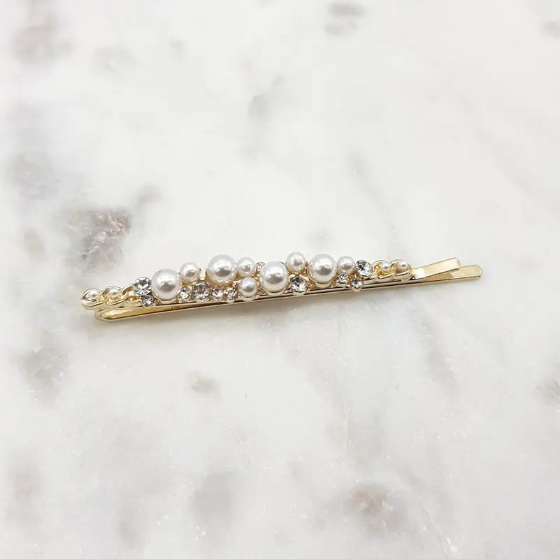 Aliya Pearl and Crystal Bridal Hair Pins - Elegant Wedding Hair Accessories for Brides, Bridesmaids, and Special Occasions