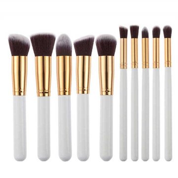 10-Piece White Foundation Makeup Brush Set - Professional Cosmetic Brush Kit for Flawless Makeup Application | Perfect for Daily Use, Bridal Makeup & Professional Makeup Artists