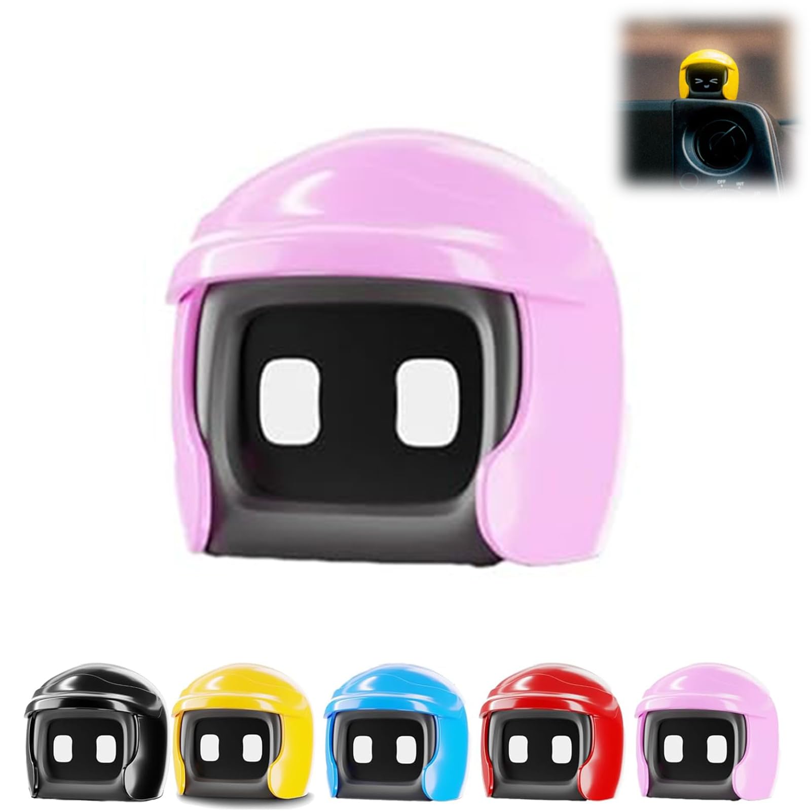 Interactive Poki Car Robot - Smart Dashboard Companion with 50+ Animations & Voice Control | Fun AI Pet for Kids & Adults | Perfect for Road Trips, Gifts & Car Decor (Pink)