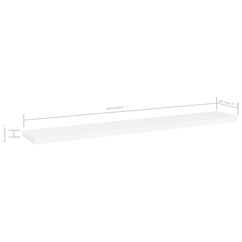 8-Pack White Bookshelf Boards 23.6