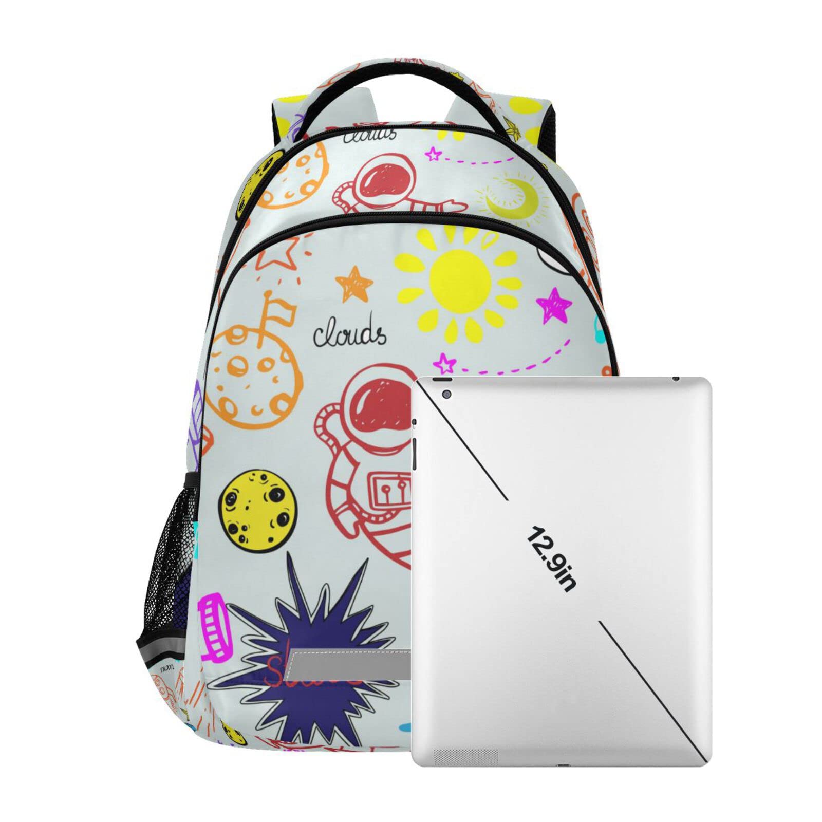 Acpiggto Blue Space Astronaut Backpack - Laptop Rucksack with Universe Rocket Planets Stars Design for Travel, Hiking, Gym & Camping | Durable Daypack Shoulder Bag for Work, School & Outdoor Adventures