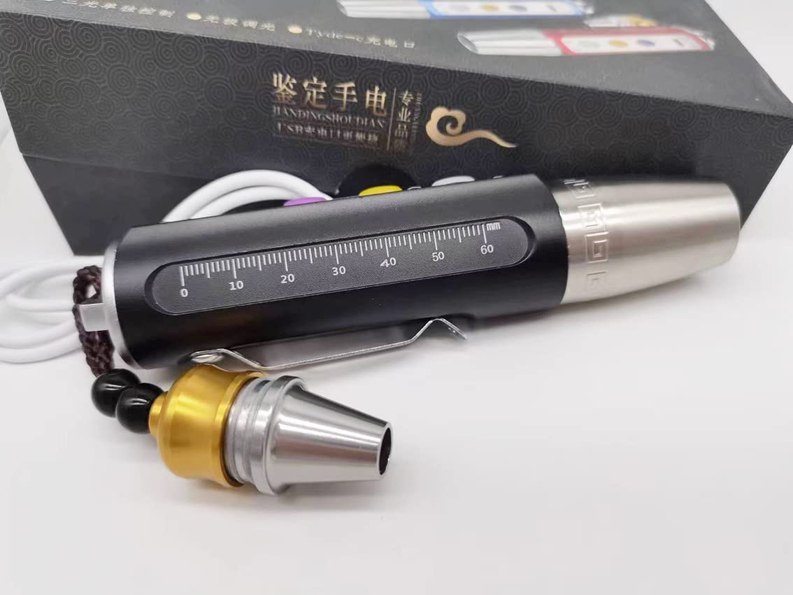 Professional Jade Identification Flashlight with Stepless Dimming - 365nm UV Purple Light for Gemstone, Jewelry & Mineral Inspection (TQ00152, Red, Small) - Perfect for Jewelers, Collectors & Gem Enthusiasts