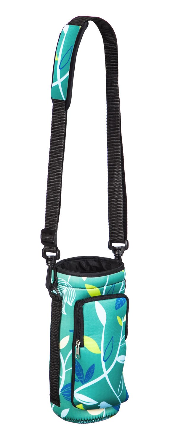 Cypress Home Botanical Neoprene Water Bottle Holder - Insulated Bottle Sleeve for Hiking, Gym & Travel - Eco-Friendly Reusable Drink Carrier for 32oz Tumblers