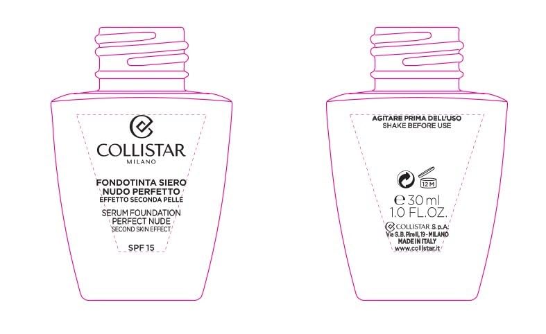 Collistar Perfect Nude 04 Makeup Serum 30ml - Flawless Base for Day & Night