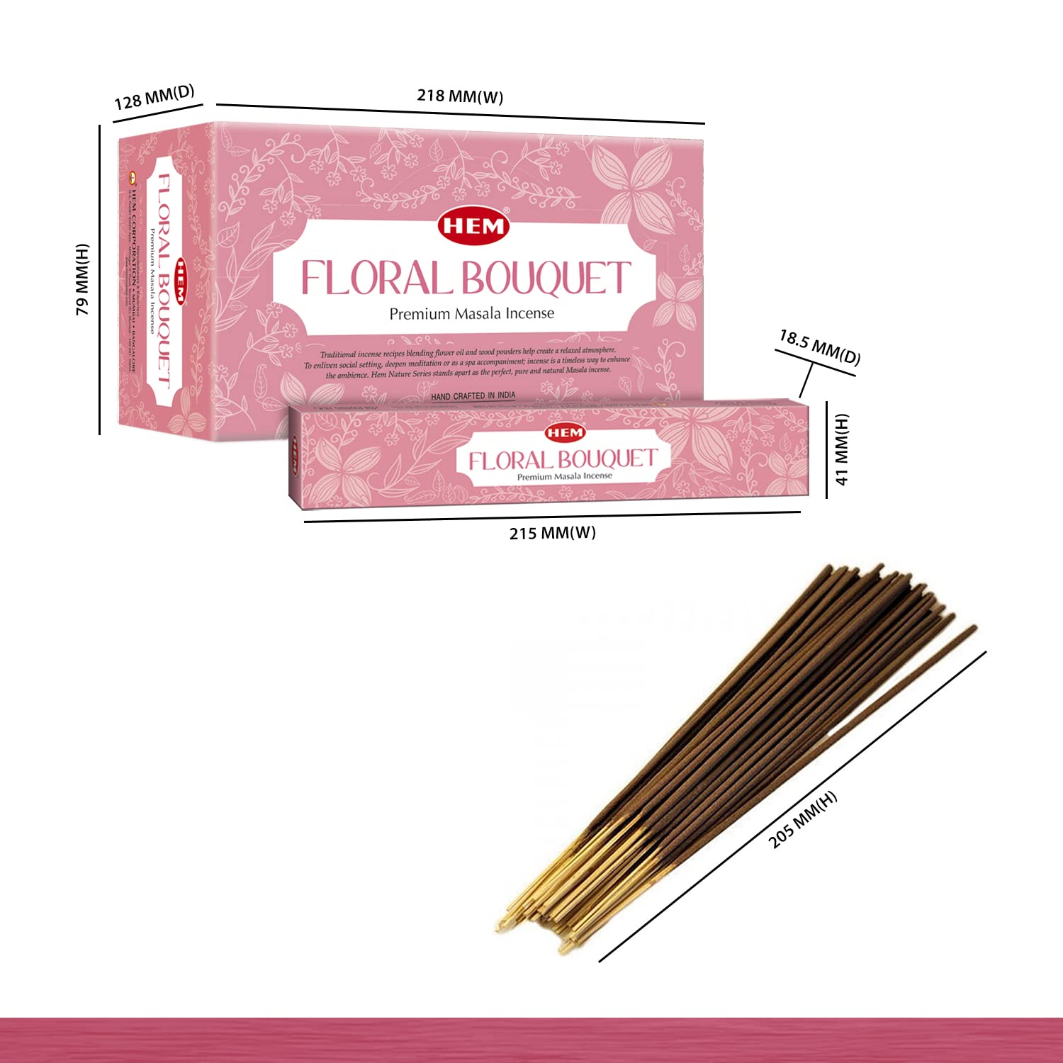 Premium HEM Floral Bouquet Masala Incense Sticks - 12 Pack (15g Each) | Natural Air Purifier for Meditation, Yoga & Relaxation | Aromatherapy for Stress & Anxiety Relief | Perfect Gift Set for Home, Office & Spiritual Practices