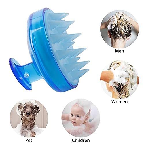 2-in-1 Silicone Scalp Massager & Bubble Bath Brush with Soap Case Holder - Hair & Body Shower Brush for Scalp Massage, Back Scrubbing & Skin Exfoliation (Random Color, Pack of 2) - Perfect for Relaxing Baths & Deep Hair Cleansing