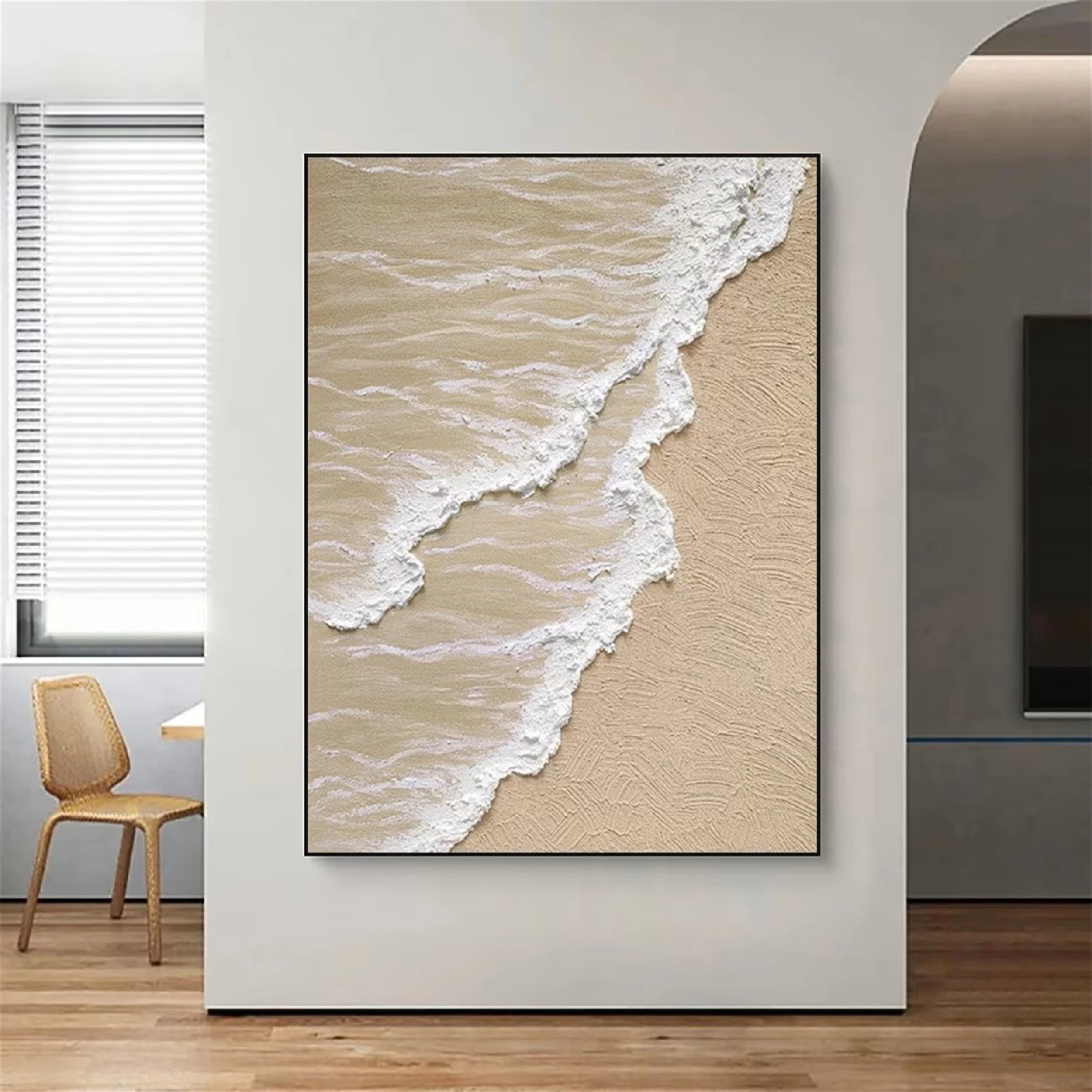Ocean and Sky Painting #OS 078 - Handmade Canvas Wall Art for Home Decor, Office, Living Room & Bedroom