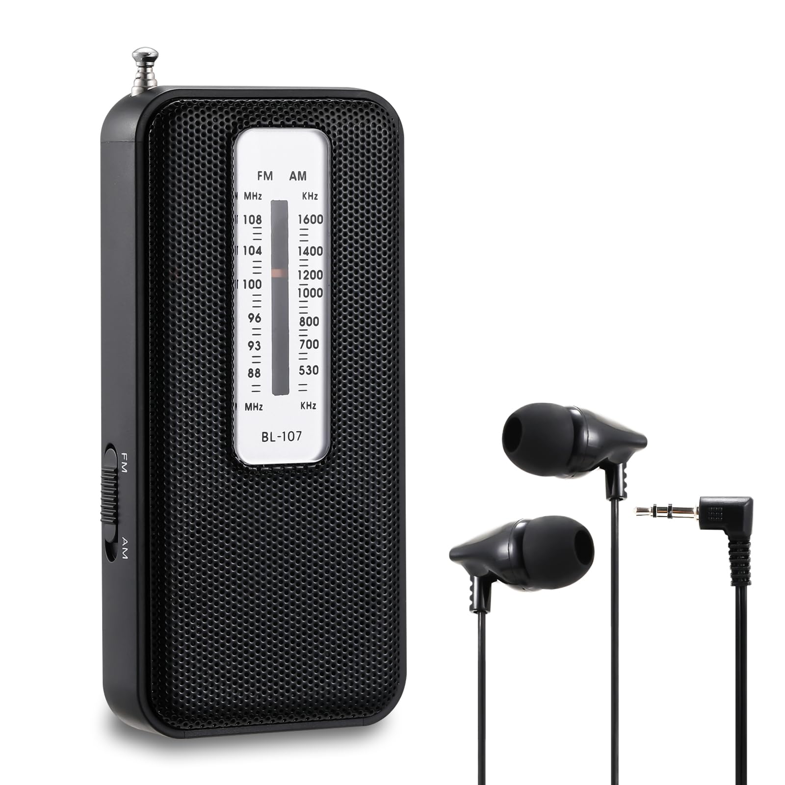 Best Portable AM FM Radio with Excellent Reception - Mini Battery Operated Walkman with Included Headphones - Perfect for Walking, Jogging, Hiking, Camping & Outdoor Activities (Runs on 2 AAA Batteries)