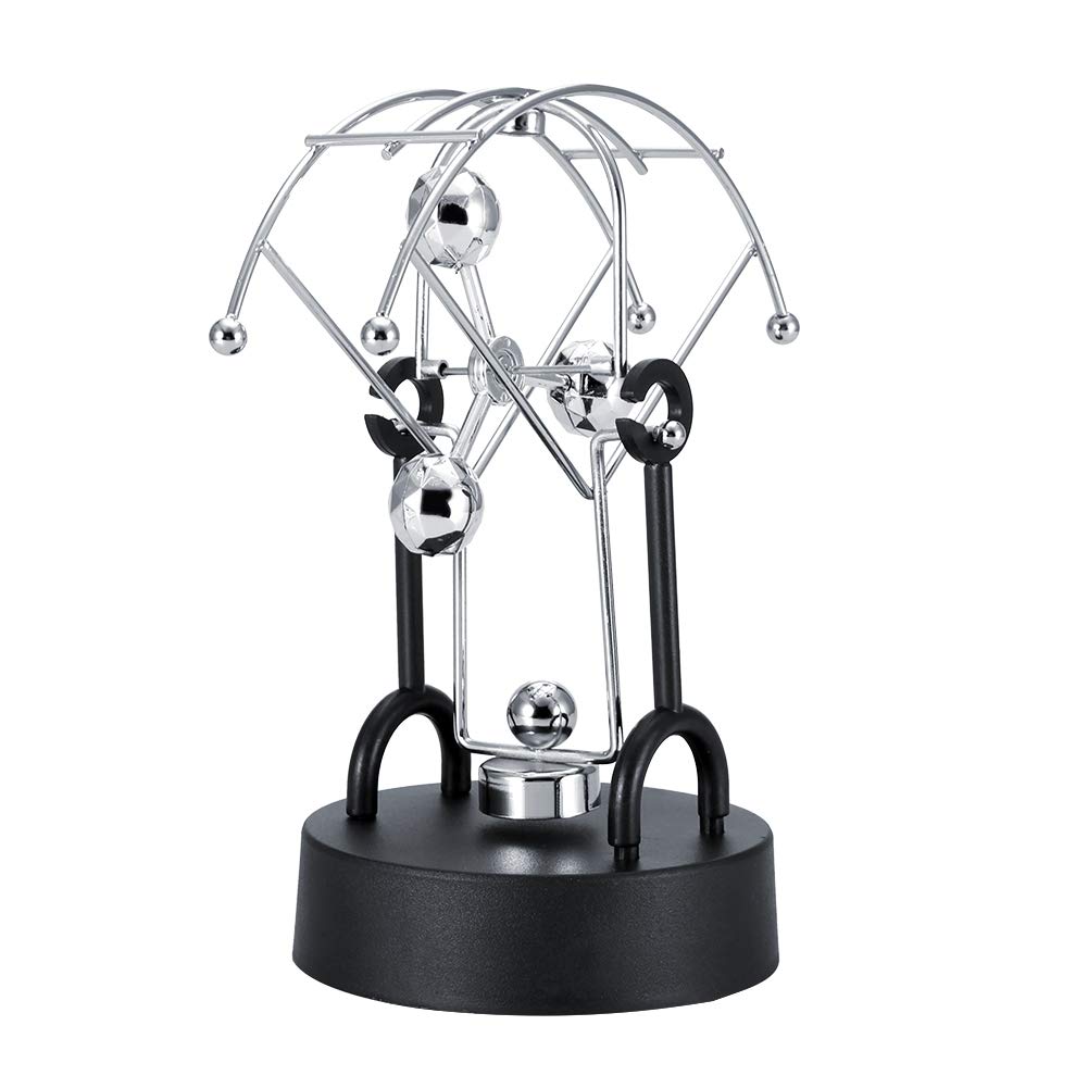 Perpetual Motion Desk Toy - Semi Globe Shape Revolving Physics Science Art Gadget for Office & Home Decor | Battery-Powered (Batteries Not Included) | Perfect for Stress Relief, Focus Aid & STEM Learning
