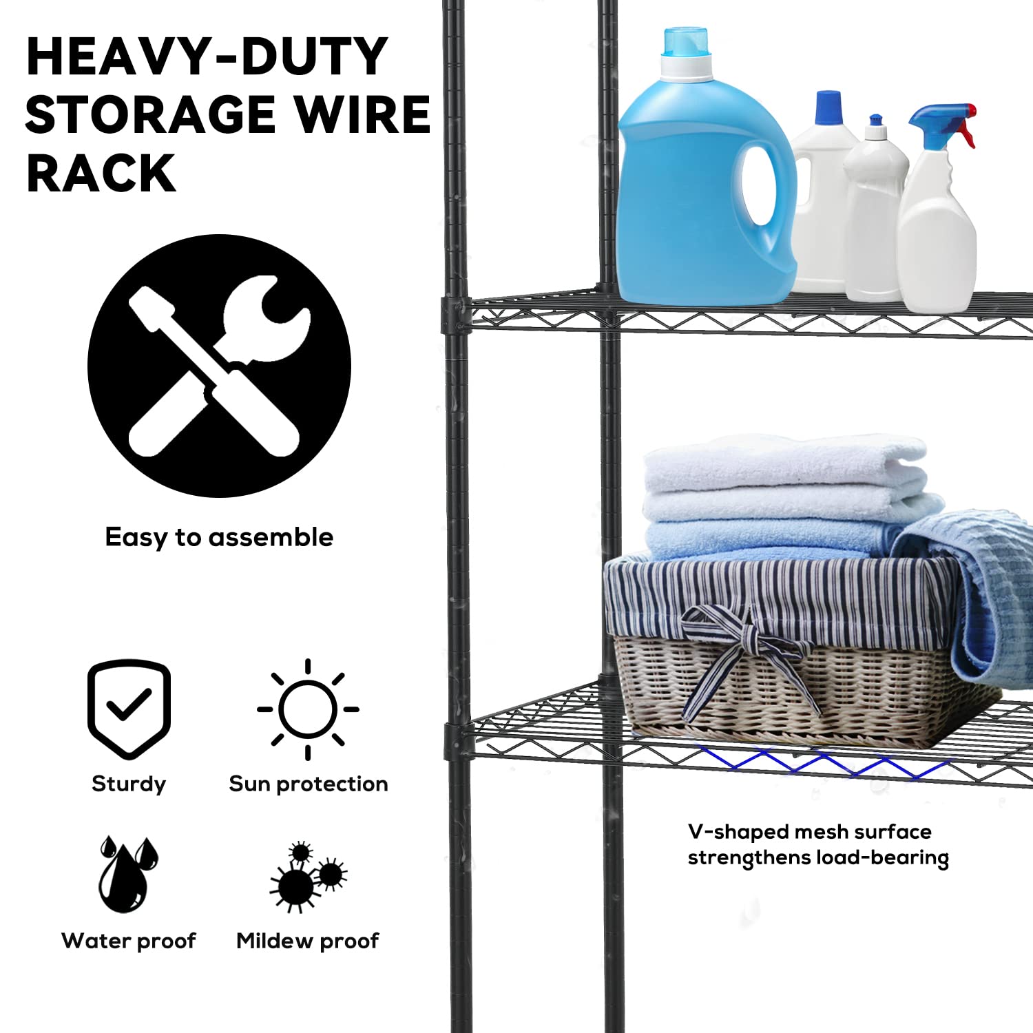 Heavy Duty 4-Tier Adjustable Metal Storage Shelves 36
