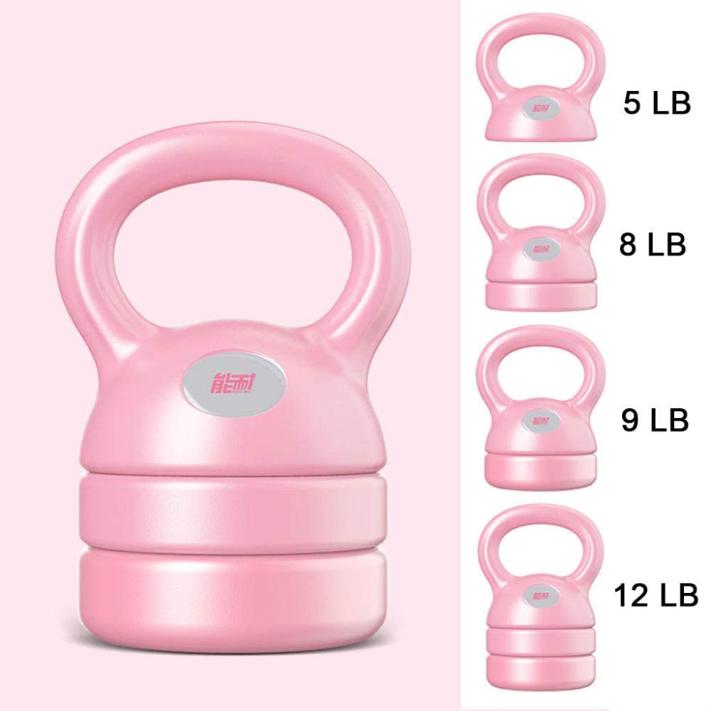 Adjustable JLDN Fitness Kettlebell - Non-Slip Weight for Strength Training, Cardio Workouts & Bodybuilding | Perfect for Home Gym, CrossFit & Functional Training (Pink)