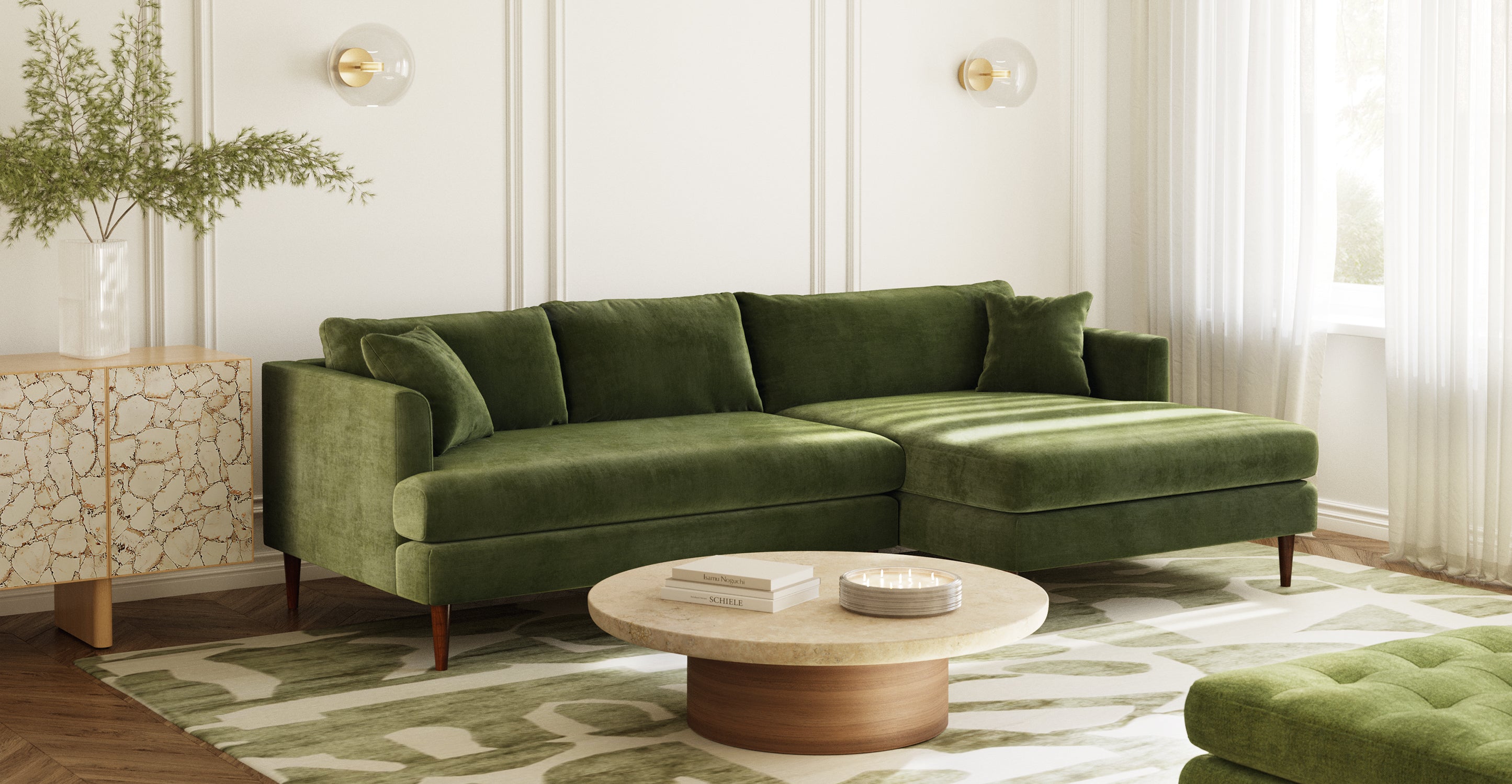 Lucerne Right Facing Sectional Sofa with Extra Wide Chaise Lounge - Modern L-Shaped Couch for Living Room, Family Room & Home Theater Comfort