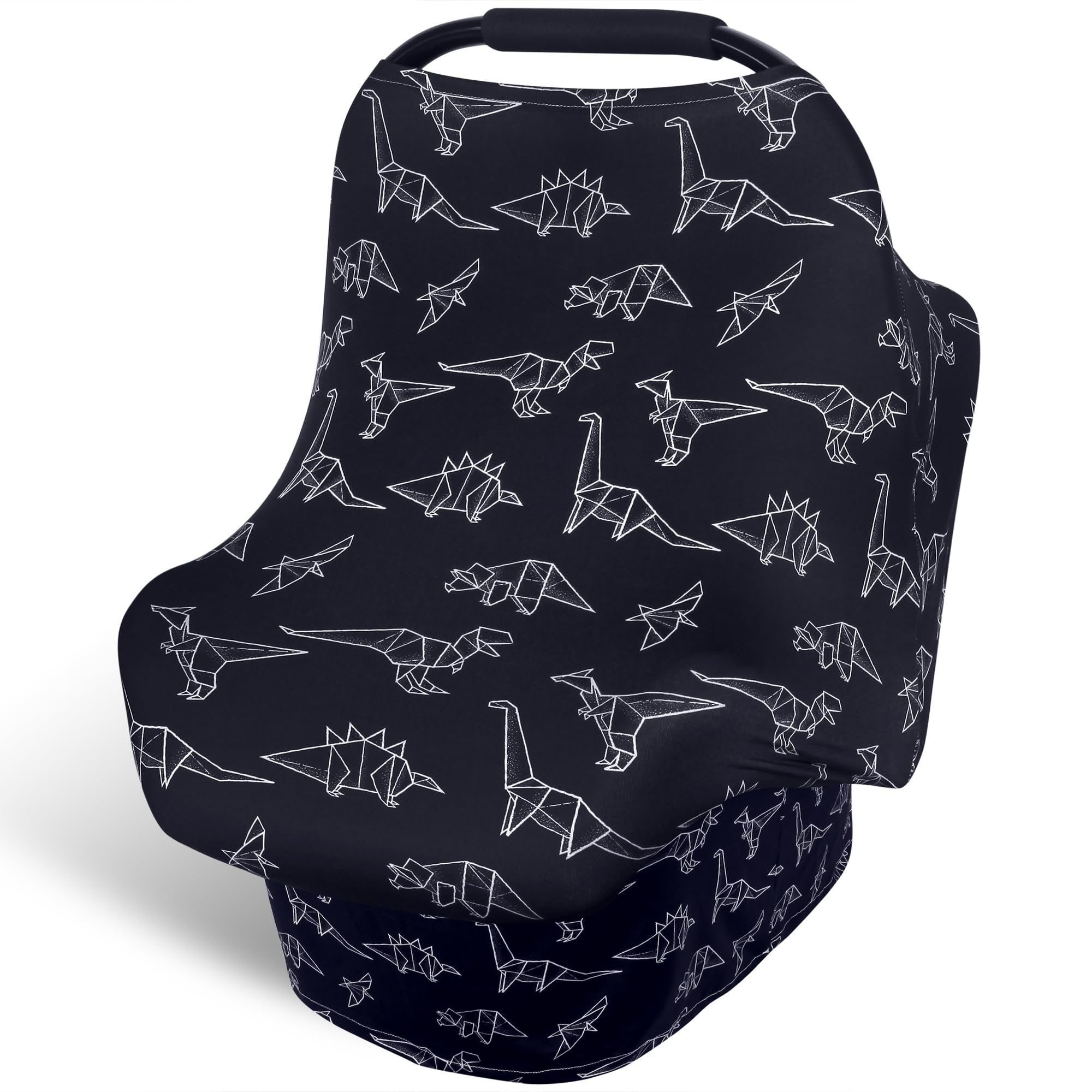 Rquite Baby Car Seat Cover - Breathable Infant Canopy & Nursing Cover for Breastfeeding, Stretchable & Comfortable for Boys & Girls - Perfect for Strollers, Shopping Carts & Outdoor Activities
