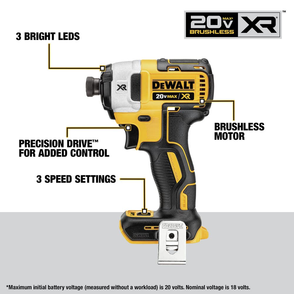 DEWALT 20V MAX* XR Cordless 4-Tool Combo Kit (DCK449E1P1) - Drill, Impact Driver, Circular Saw & Reciprocating Saw - Perfect for DIY Projects & Professional Construction Work