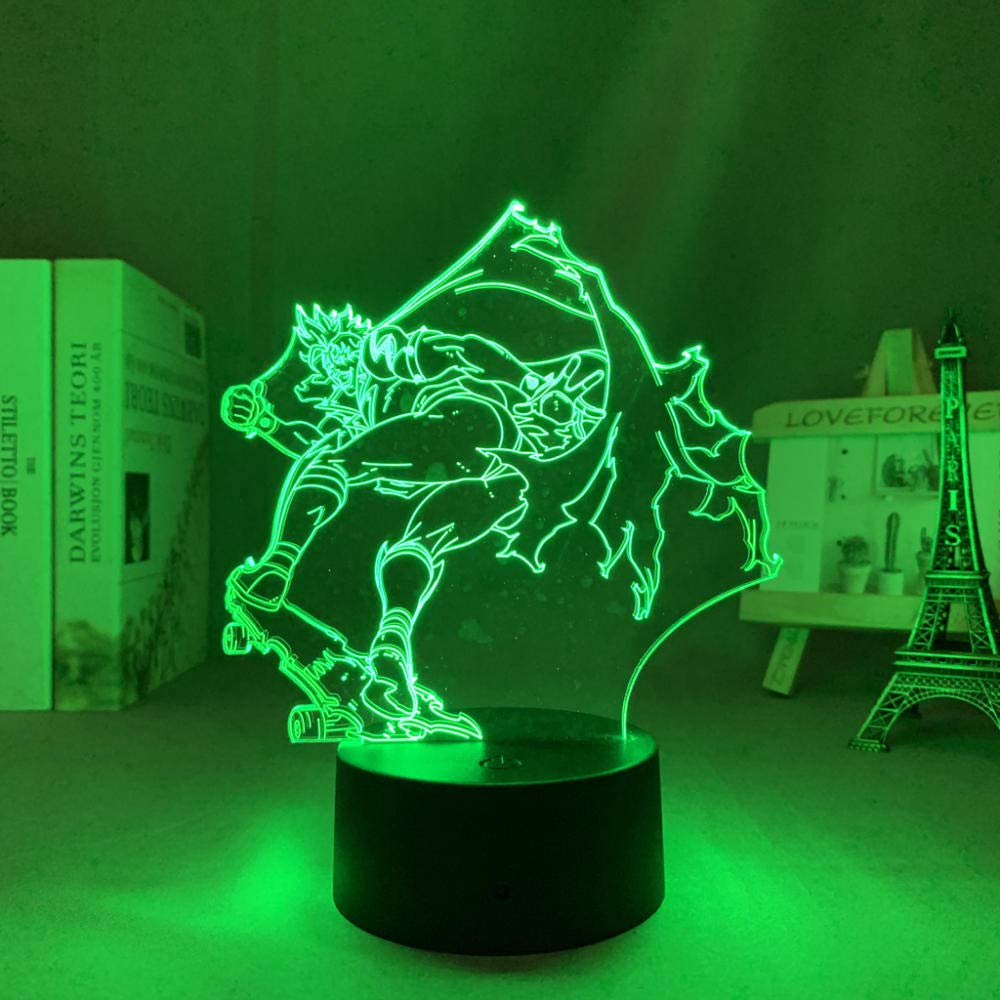3D Anime Night Light - LED Changing Lamp with 7 Colors for Bedroom Decor, Kids Birthday Gift, Table Lamp (Skateboard Kyan & Reki Theme) - Perfect for Manga Fans, Boys & Girls Room, Gaming Setup & Themed Parties