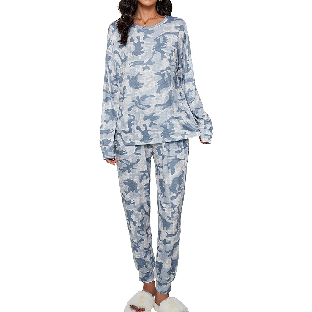 Joyshaper Women's 2-Piece Knit Lounge Set - Long Sleeve Hooded Shirt & Palazzo Pants Jogger Outfit | Soft Loungewear for Home, Yoga, Travel & Casual Wear
