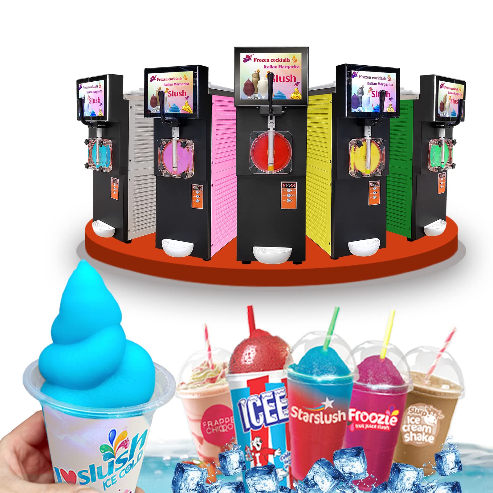 Kolice Commercial Margarita & Slushie Machine - Frozen Cocktail, Milkshake, Iced Beer & Coffee Maker with LED Lightbox - Perfect for Bars, Restaurants, Bubble Tea Shops & Party Events