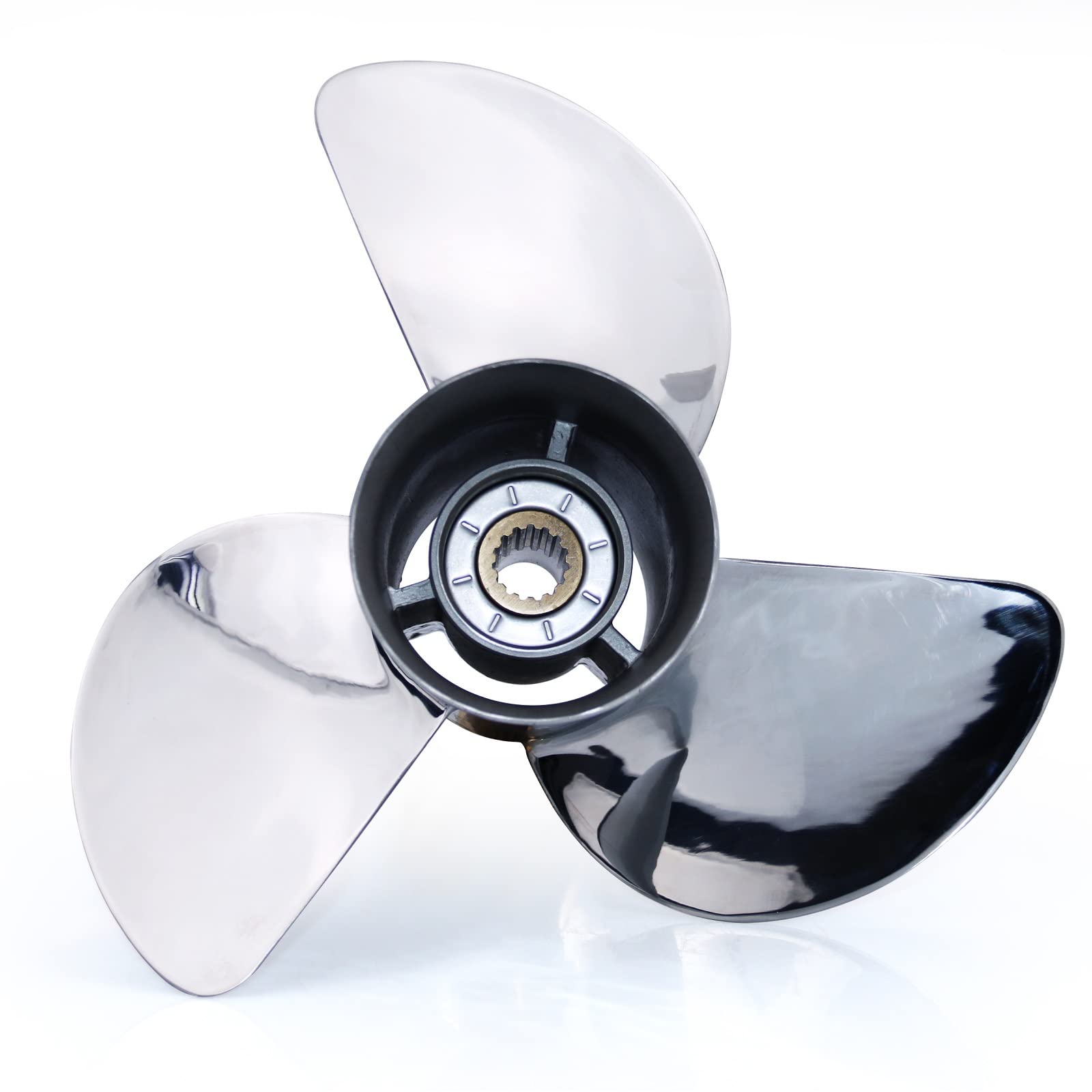 CAPTAIN Propeller 13.5x15 Stainless Steel Outboard Boat Motor for Yamaha T50-T60 60-70HP, F70-F115 75-115HP, 130HP Models | 15 Tooth Spline 6E5-45947-00-EL | Perfect for Fishing, Boating & Marine Activities