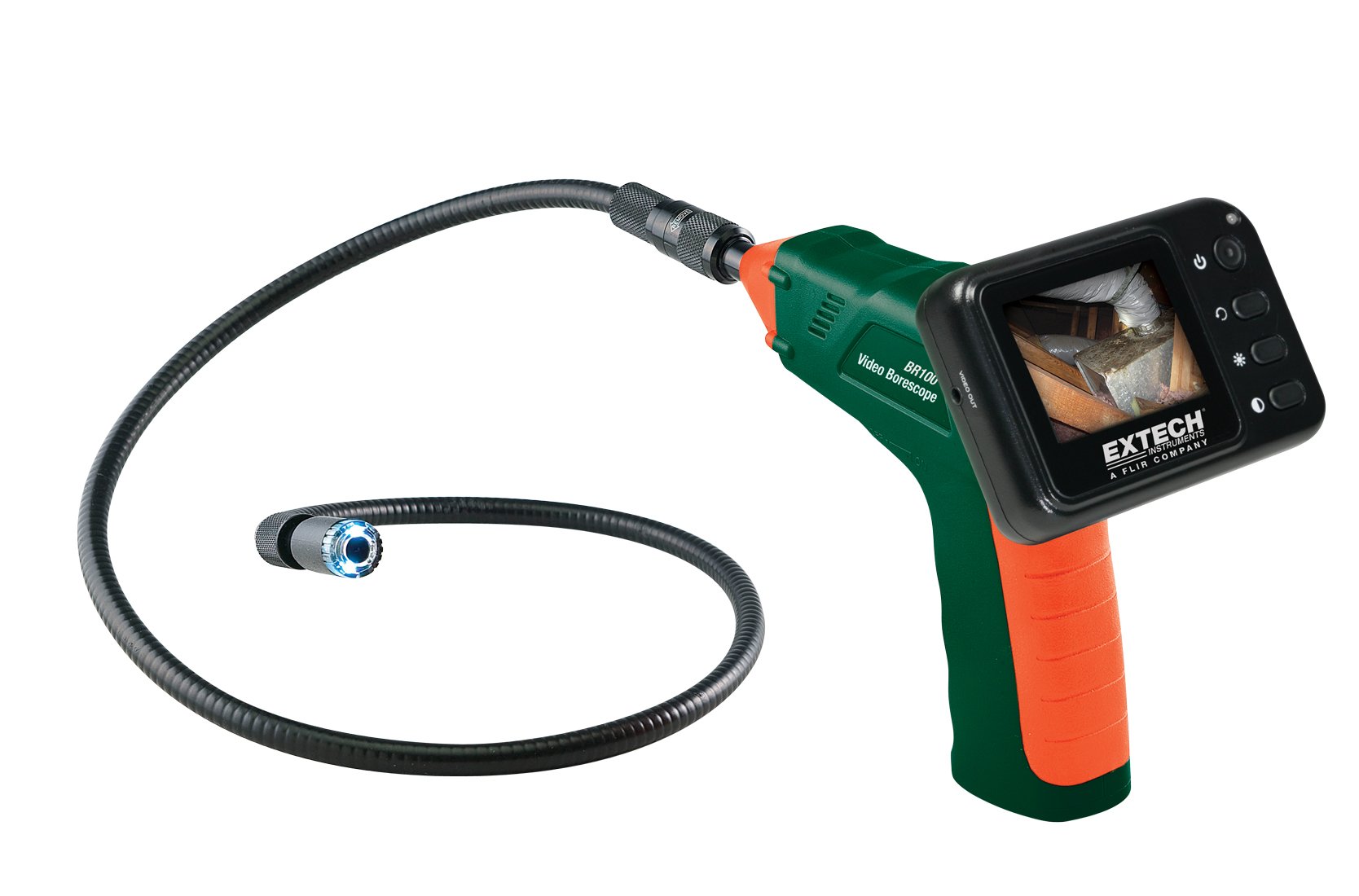 Extech BR100 Video Borescope Inspection Camera with 5.5mm HD Endoscope - Professional Pipe Inspection Tool for Plumbing, HVAC, Automotive & Industrial Maintenance