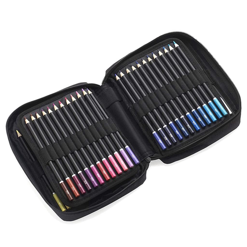 72-Colors Professional Artist Pencils Set with Numbered Tips & Zipper Case - Ideal for Beginners, Sketching, Adult Coloring Books & Art Projects