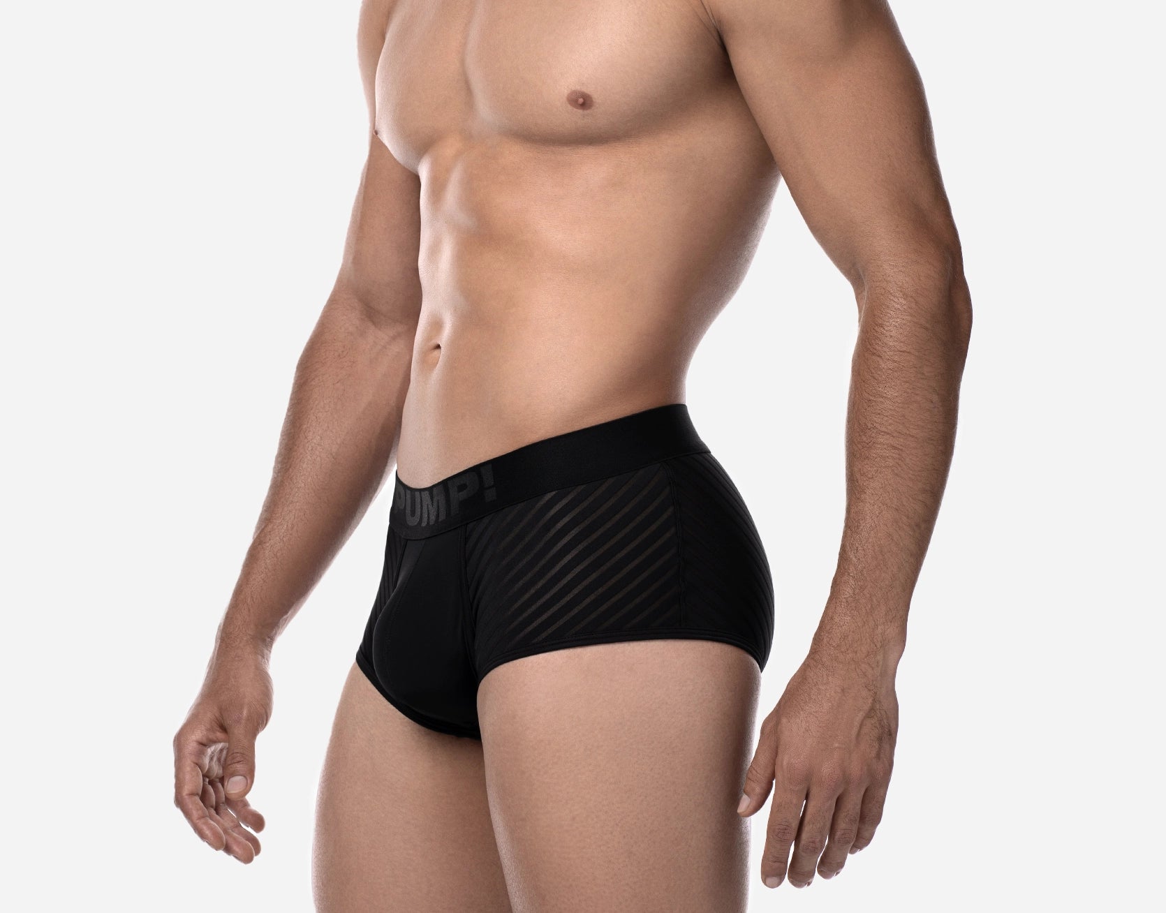 **Breathable PUMP! Whisper Mesh Boxer Briefs for Men - Soft Stretch Underwear - Black - Ideal for Gym, Running & Everyday Comfort**