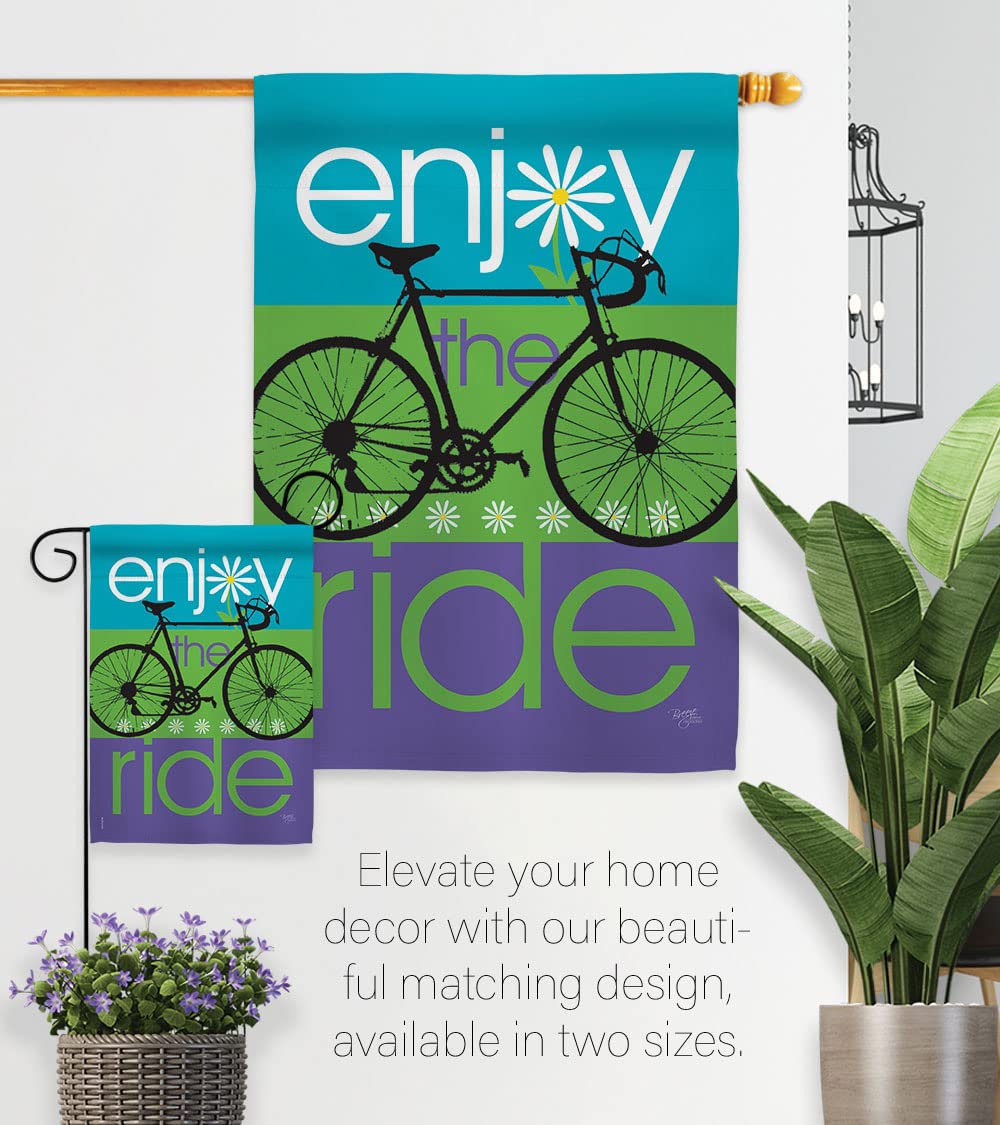 Breeze Decor Bike Ride House Flag 28x40 - Sports & Outdoor Decor