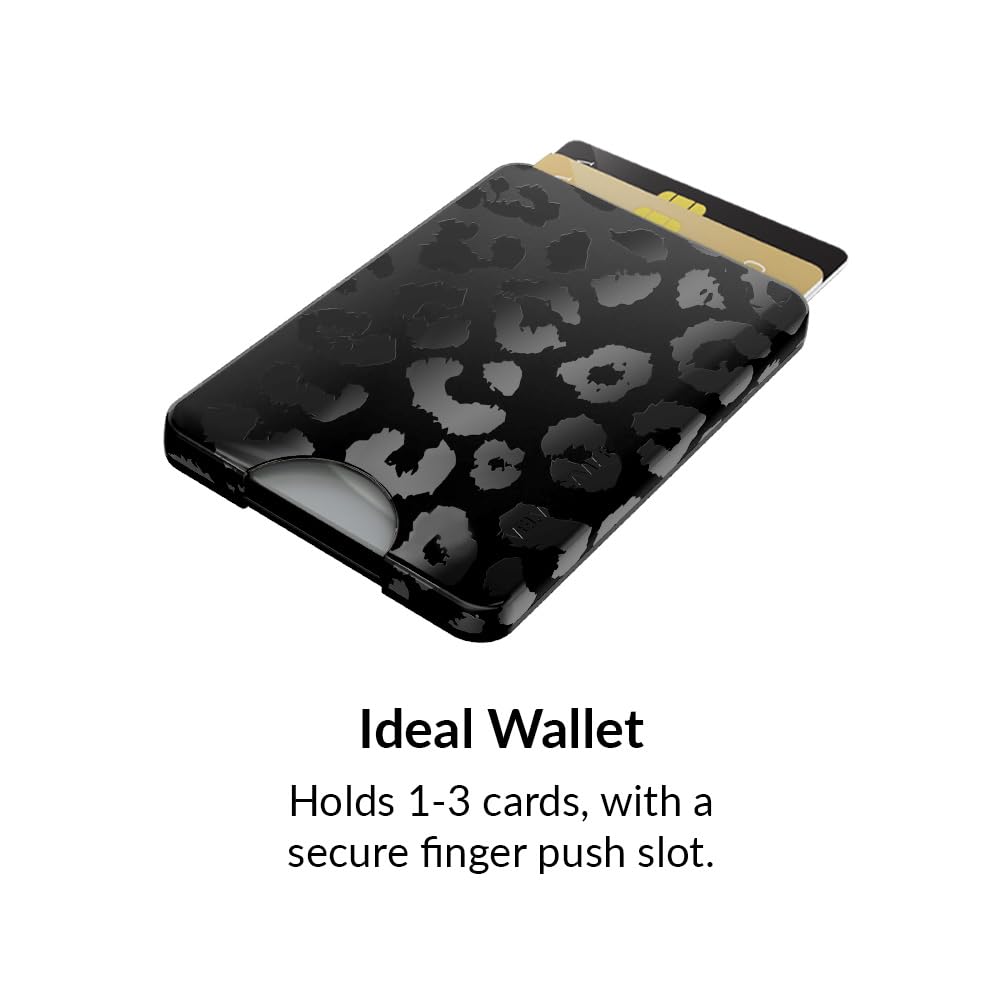 VELVET CAVIAR Magnetic Card Holder Wallet for iPhone 15/14/13/12 - Compatible with MagSafe & MagSafe Cases - Black Leopard Print (Holds 1-3 Cards) - Perfect for Everyday Use, Travel & Contactless Payments