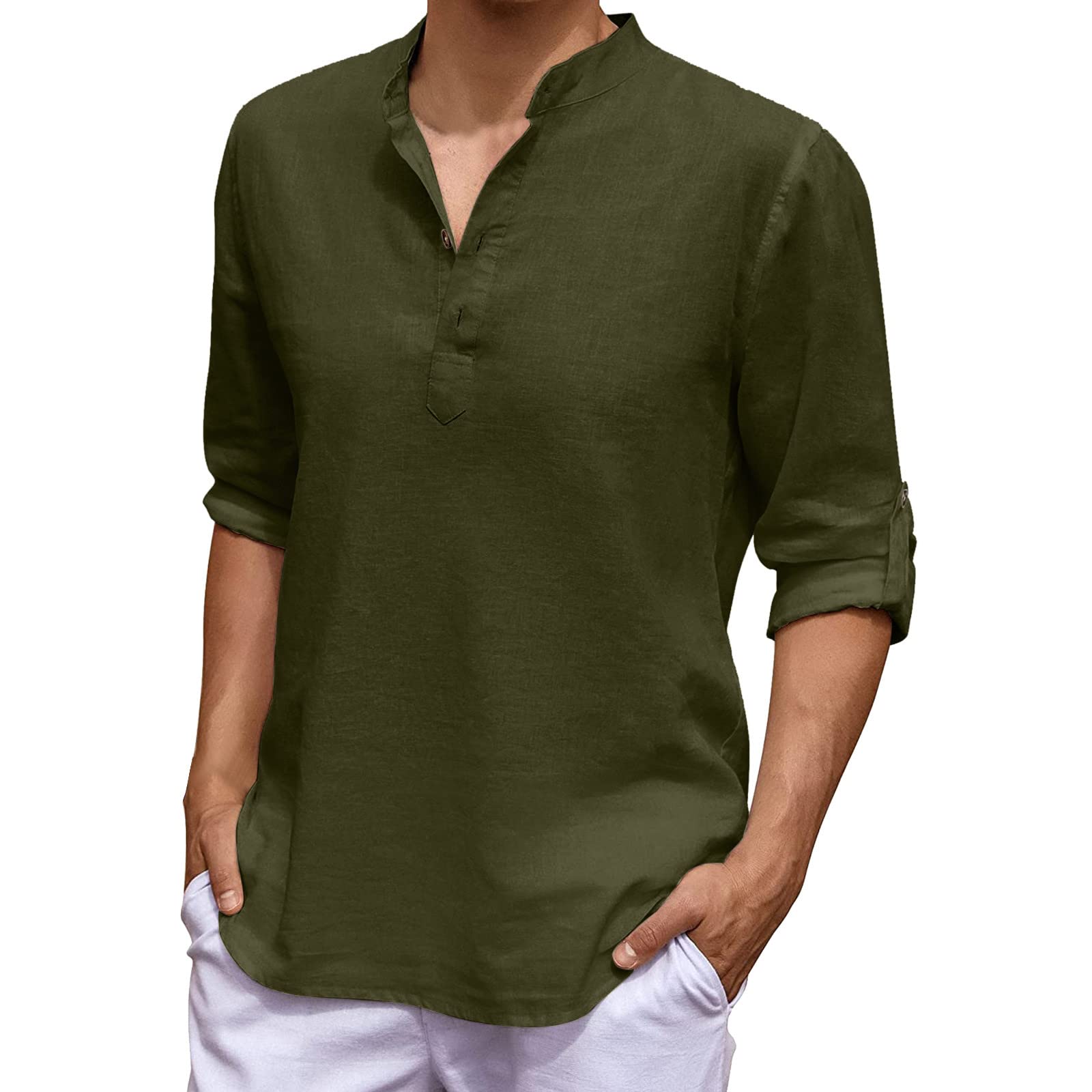 Men's Casual Cotton Dress Shirts | Breathable Linen Button-Up Hawaiian Shirts for Daily Wear | Perfect for Office, Beach & Summer Outfits