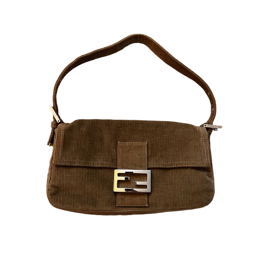 FENDI Corduroy Baguette Bag - Luxury Designer Crossbody Purse for Women | Perfect for Everyday Use, Parties & Travel
