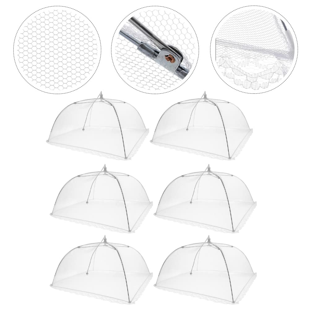 6pcs Foldable Mesh Food Covers for Outdoor & Kitchen Use