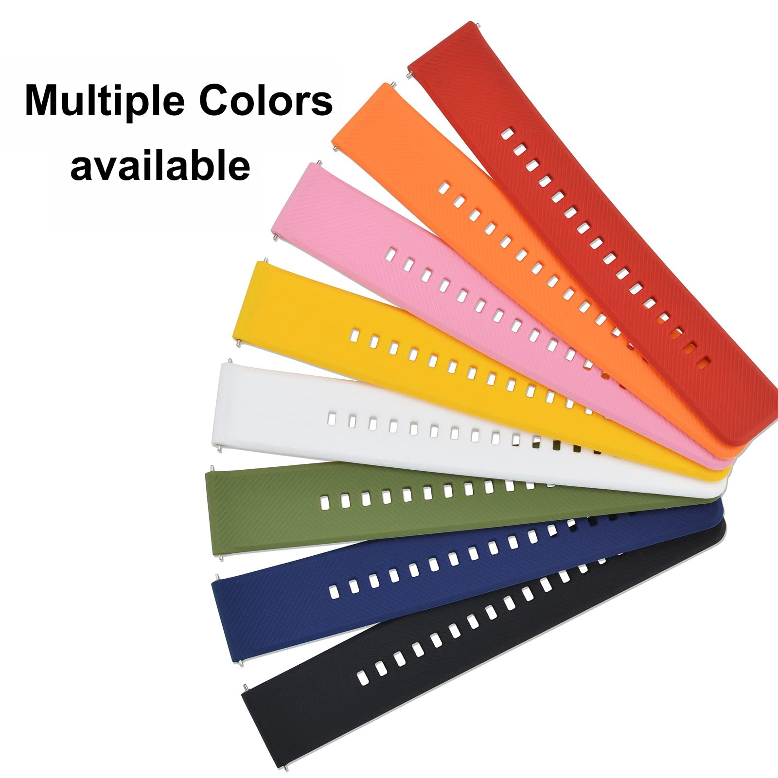 BISONSTRAP Quick Release Silicone Watch Band 18mm 19mm 20mm 21mm 22mm - Durable Comfortable Strap for Men & Women, Perfect for Sports, Work & Everyday Wear