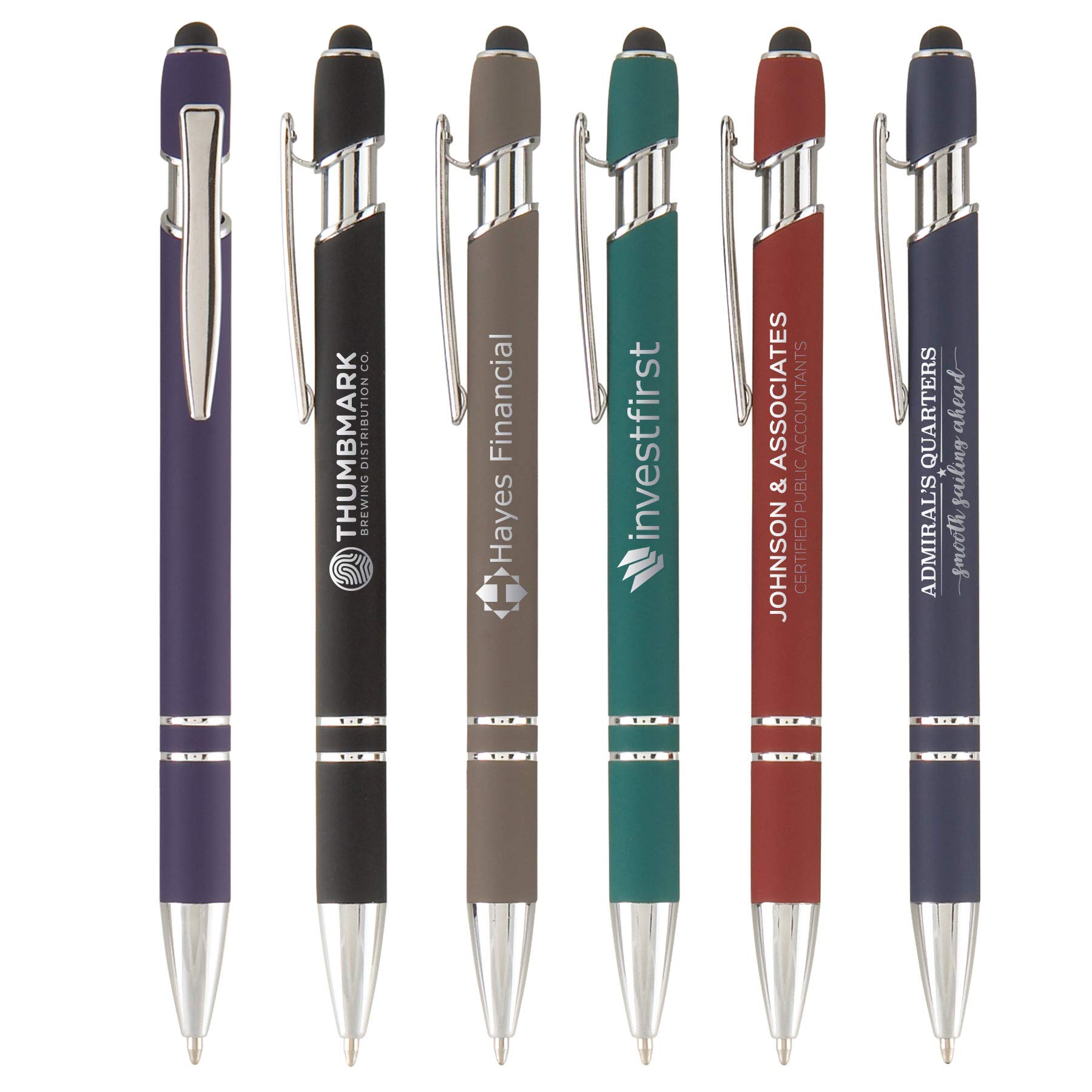 Custom Engraved Metal Pens - Ellipse Softy Stylus Pen with Laser Engraving - Bulk 100pcs for $1.5 Each - Personalized Logo Printing - Perfect for Corporate Gifts, Promotional Items & Office Supplies