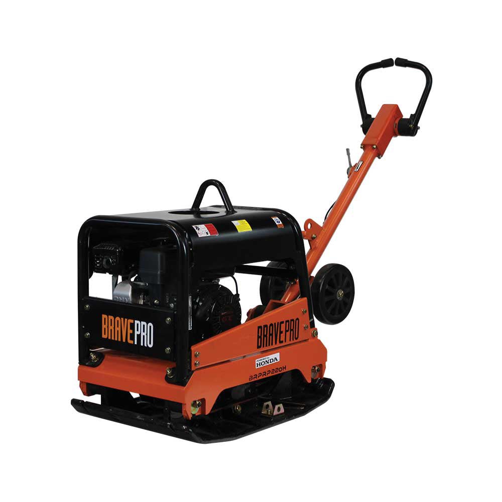 Brave 20-Inch Reversible Plate Compactor with Wheel Kit & Honda GX200 Engine - Perfect for Driveway Compaction, Landscaping, and Construction Projects