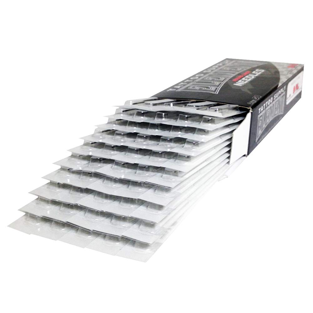 Professional Tattoo Needles - 50pcs Long Bar Curved Magnum 5CM for Smooth Tattooing - Perfect for Lining, Shading & Coloring - Ideal for Tattoo Artists & Beginners