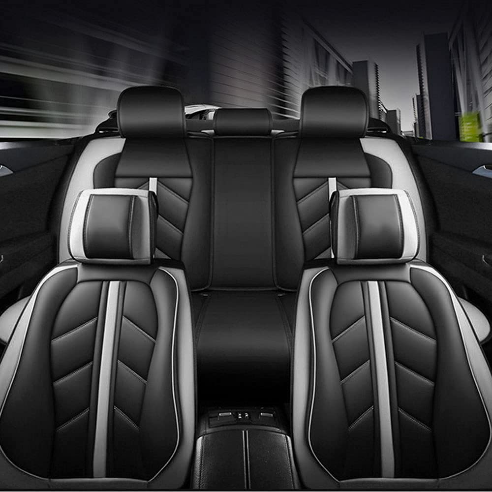 Premium Leather Car Seat Covers for Chevy Suburban 2007-2019 Models - 5-Seat Full Set, Waterproof & Durable Vehicle Seat Protectors (Gray, MH33) - Perfect for Road Trips, Family Travel & Daily Commuting