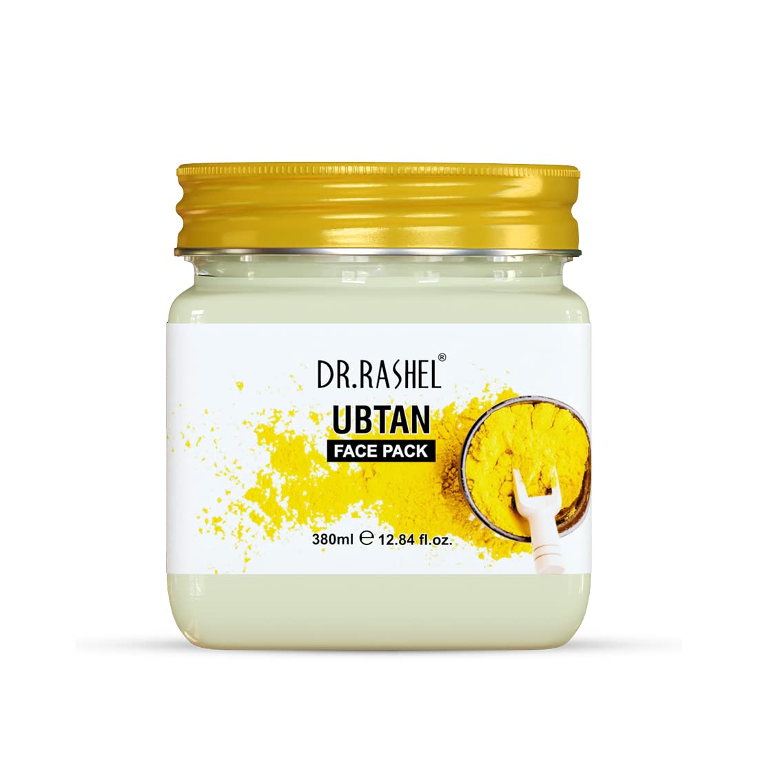 DR.RASHEL Ubtan Face Pack with Turmeric - Brightening & Oil Control for Glowing Skin, Treats Acne, Pimples, Blemishes & Pigmentation - Deep Cleansing Facial & Body Scrub (380ml) - Perfect for Daily Skincare Routine & Spa Treatments