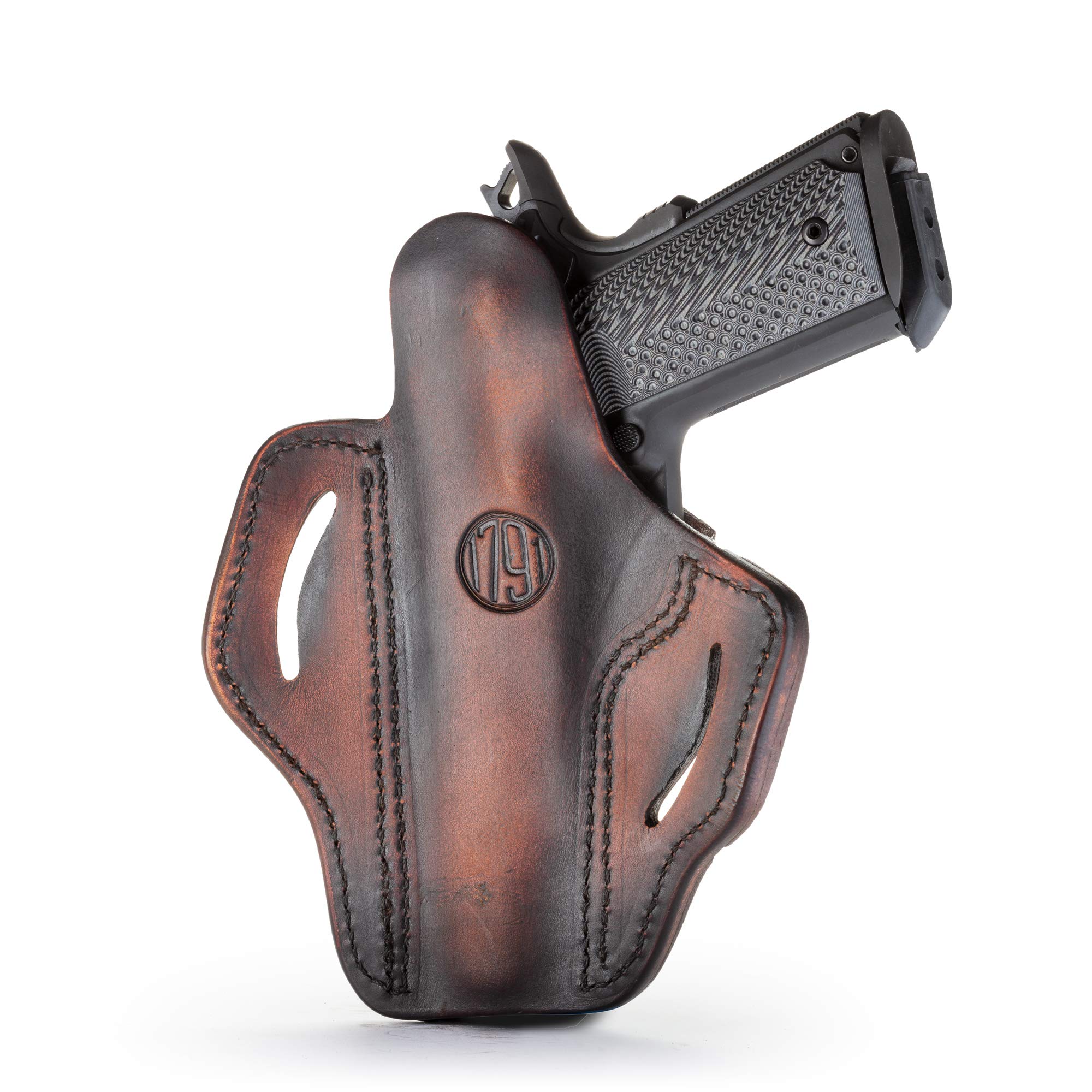 1791 Gunleather 1911 Holster - Right Hand OWB Leather Gun Holster for Belts | Fits All 1911 Models with 4