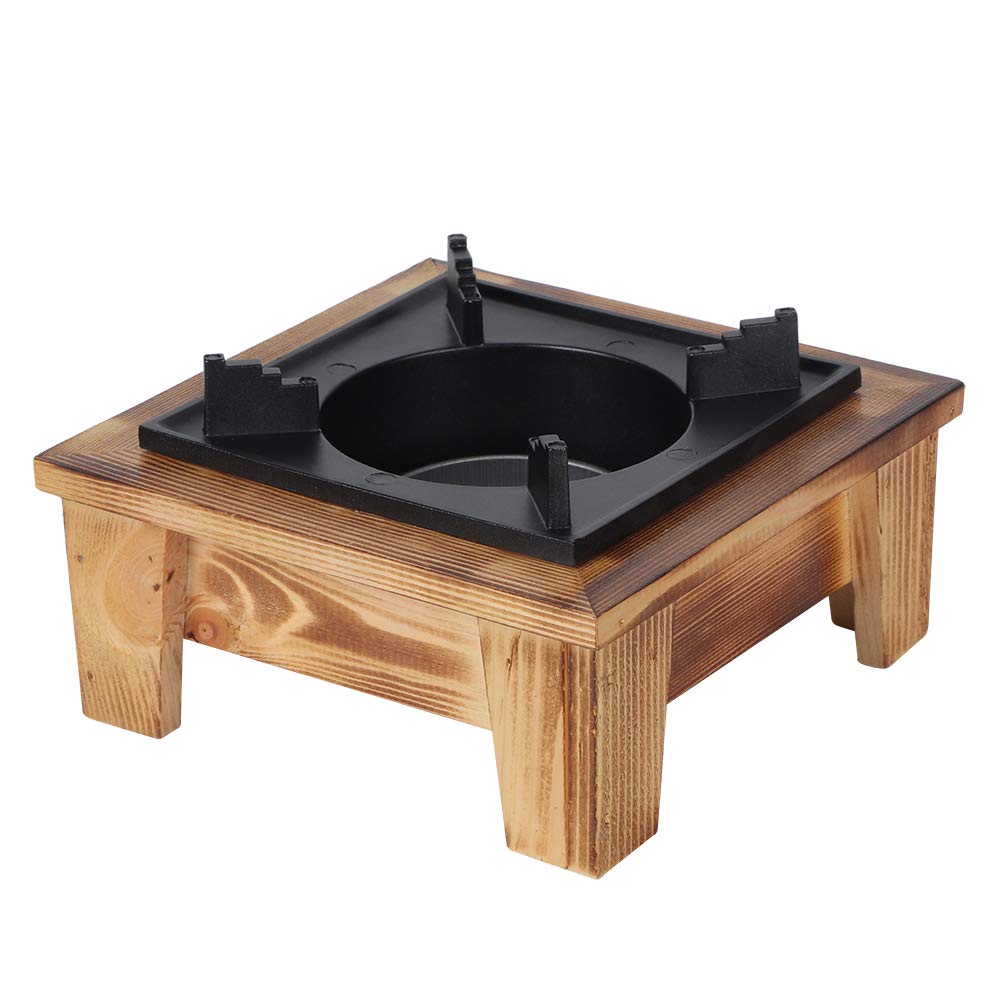 Portable Camping Fire Pit with Wooden Shelf & Alcohol Box - Outdoor Wood Stove for BBQ, Picnics & Backyard Cooking | Perfect for Camping, Hiking & Beach Parties