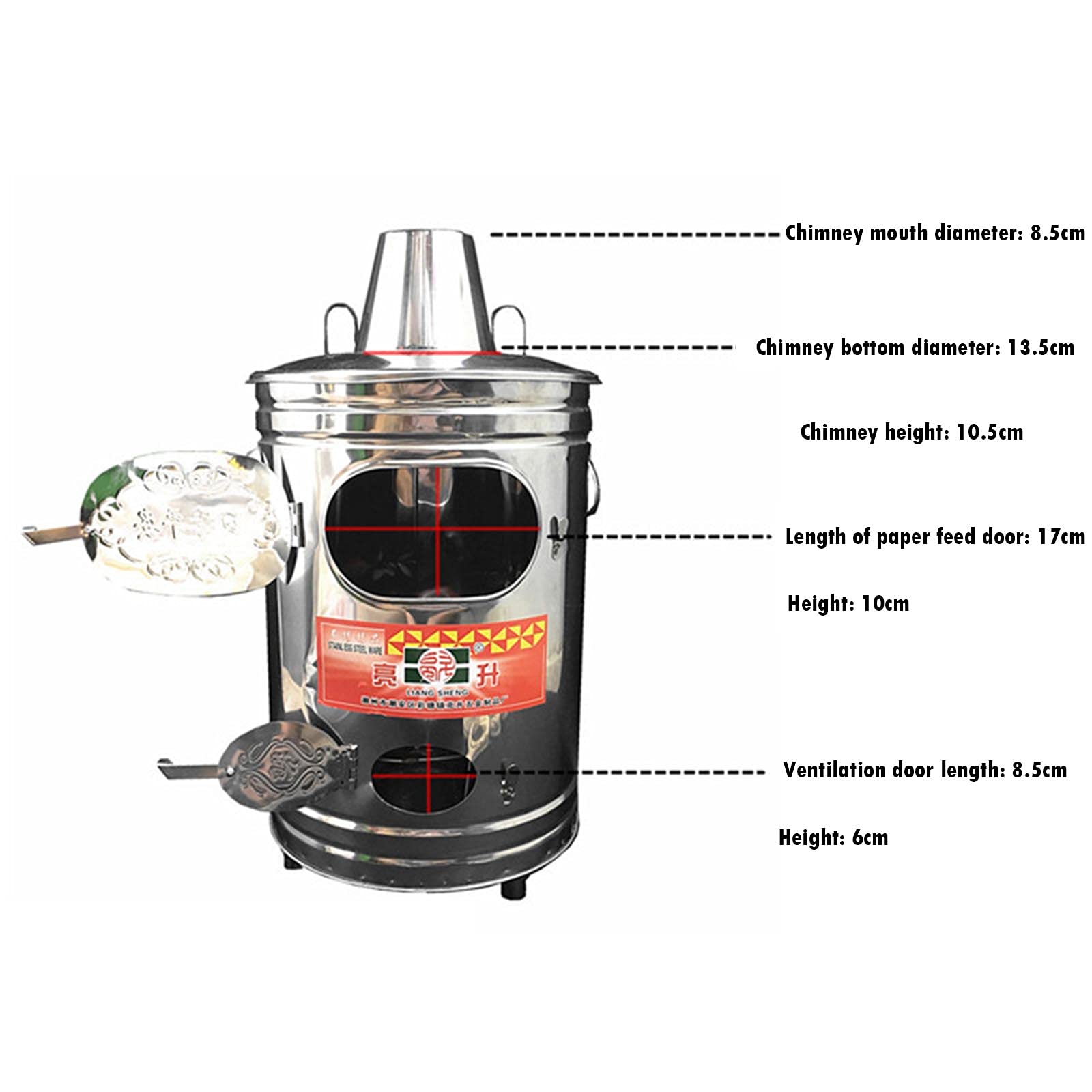 Stainless Steel Portable Incinerator Burn Barrel - 31x57CM Fire Cage for Burning Garbage, Waste Paper, Leaves | Ideal for Garden Waste Disposal, Backyard Cleanup & Camping Fire Pit