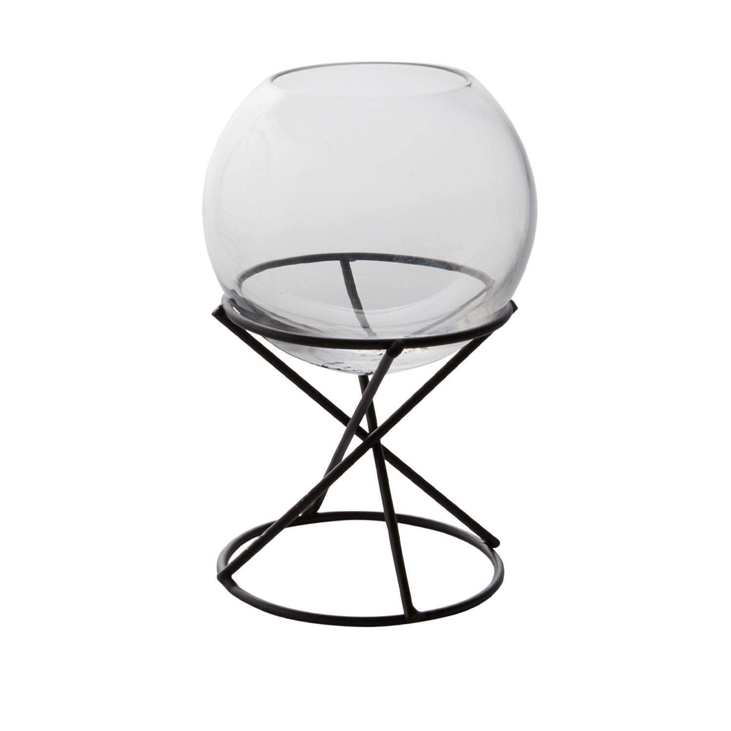 ASHLUXE Kaoru Glass and Metal Terrarium - Elegant Geometric Planter for Succulents, Air Plants & Home Decor | Perfect for Indoor Gardens, Office Decor & Gift Giving