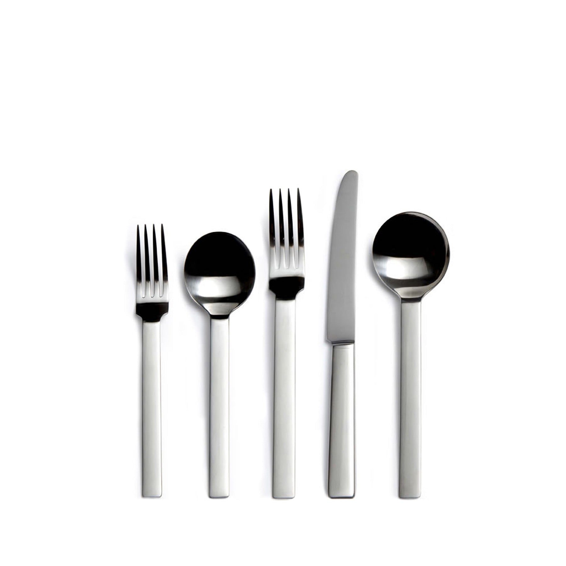 Premium Odeon 5-Piece Flatware Set - Stainless Steel Silverware for Dining, Kitchen & Entertaining - Includes Fork, Knife, Spoon, Salad Fork & Teaspoon - Elegant Tableware for Restaurants, Weddings & Home Use